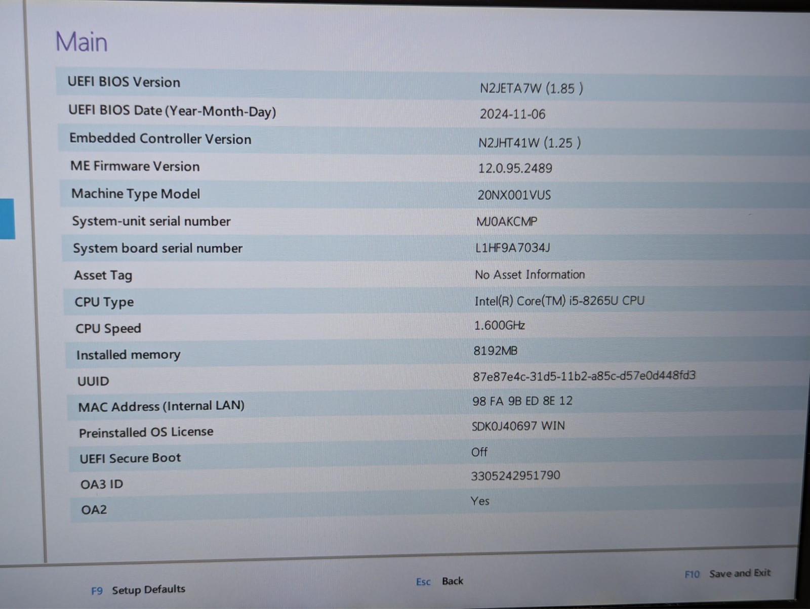 Incomplete Lenovo ThinkPad T490s 14″ Laptop Intel i5-8265U 1.60GHz 8GB RAM