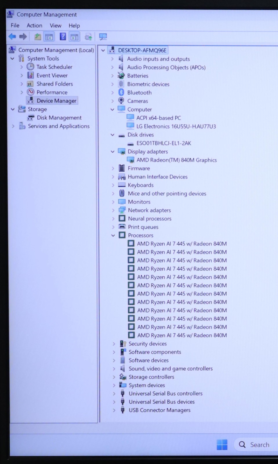 LG gram Book AMD Ryzen AI 7 445 16GB 1TB 16″ Copilot+ PC 16U55U-H.AU77U3