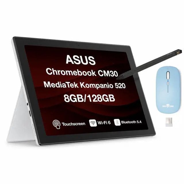ASUS Chromebook CM30 10.5 in Touch WUXGA MediaTek Kompanio 520 8GB RAM/128GB SSD