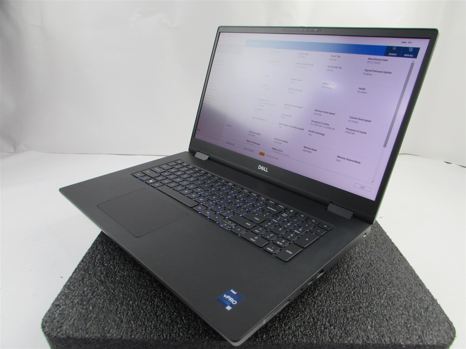 DELL PRECISION 7770 1920×1080 FHD I7-12850HX 512GB 32GB RAM RTX A3000 WIN 11 PRO