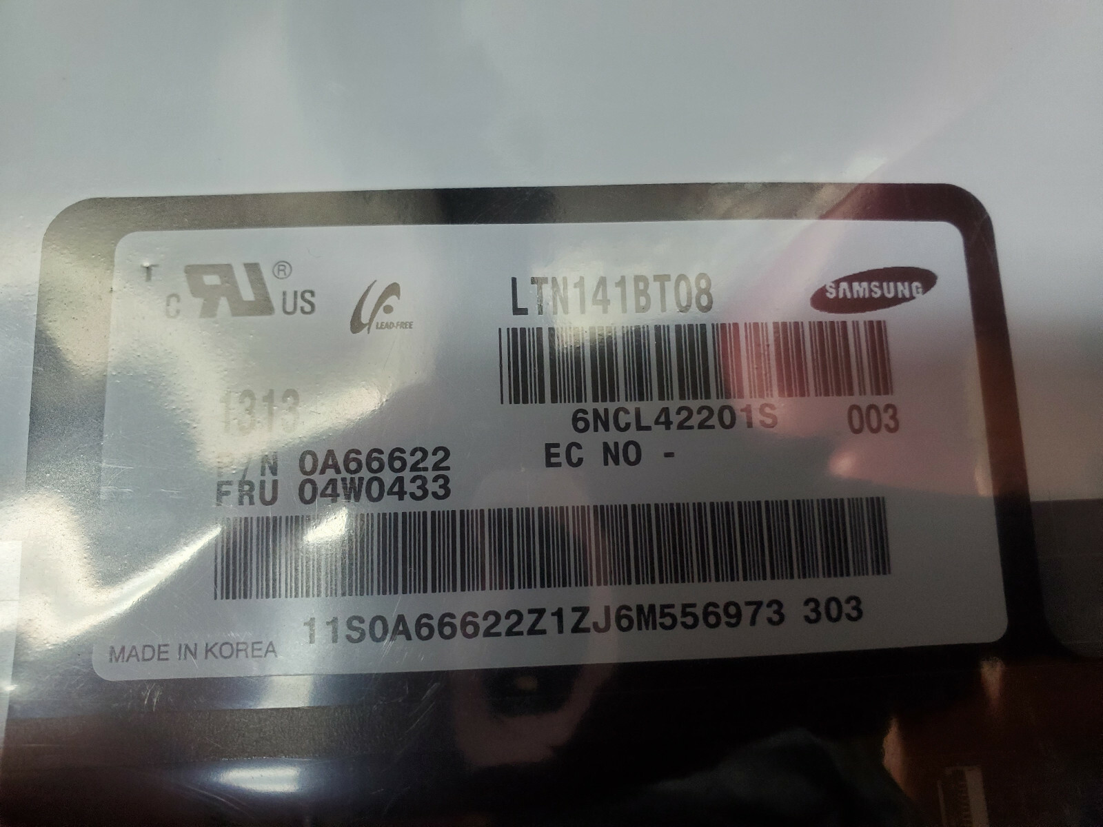 OEM Lenovo Samsung 0A66622 04W0433 WXGA+ New Screen Display