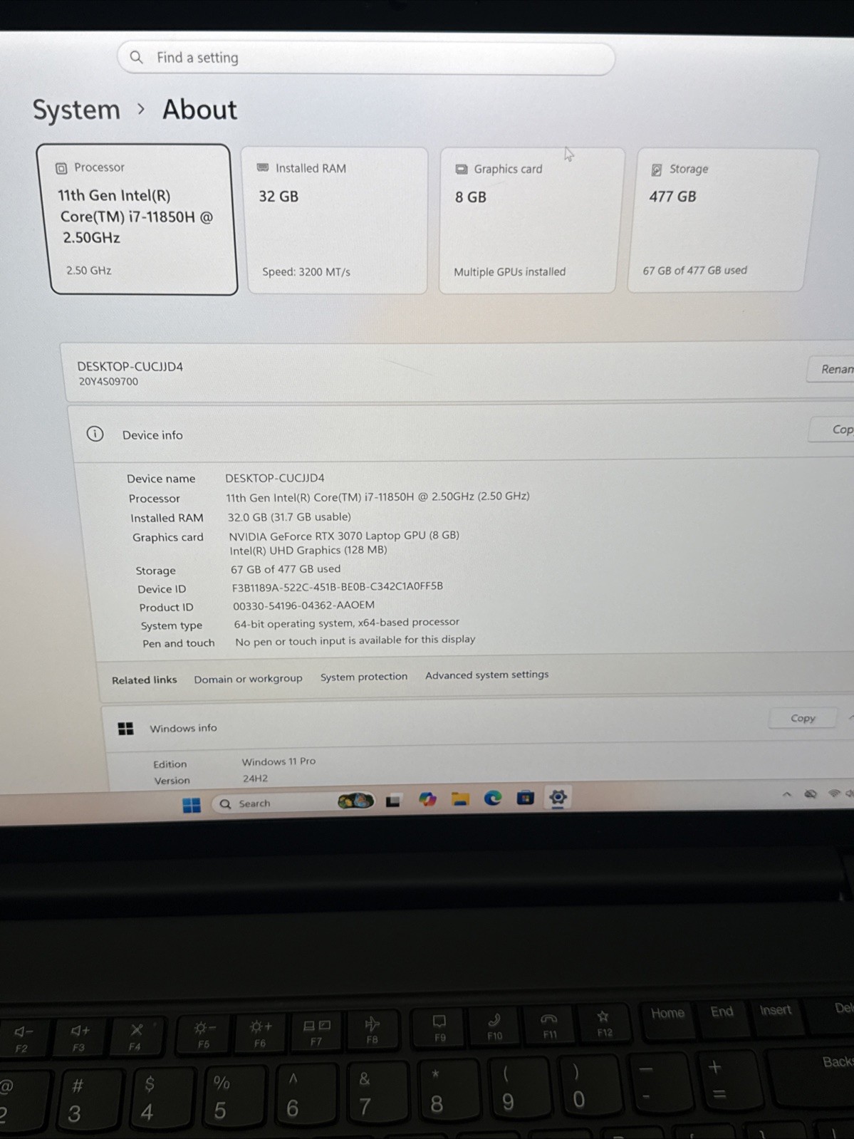 Lenovo ThinkPad P1 Gen 4 i7-11850H 512 32GB 16″ 4K HDR 3840×2400 NVIDIA RTX 3070