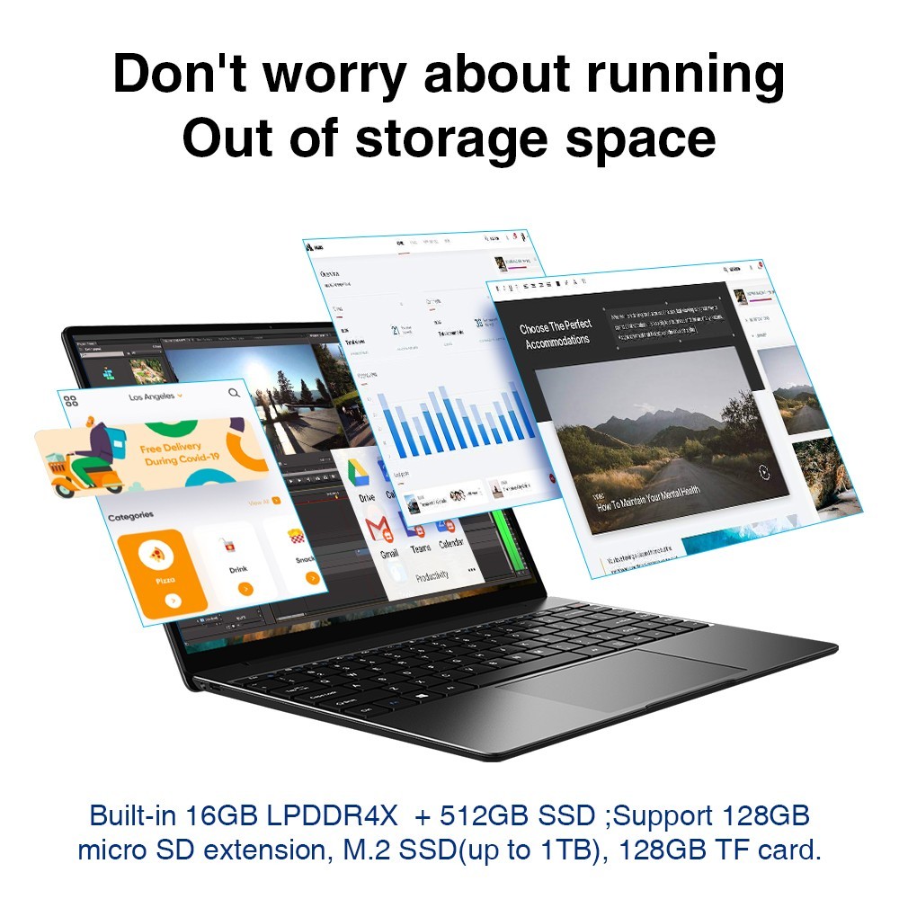 CHUWI GemiBook Pro 14.1″ Intel J4125, 12/16GB RAM 512GB SSD, Windows Laptop