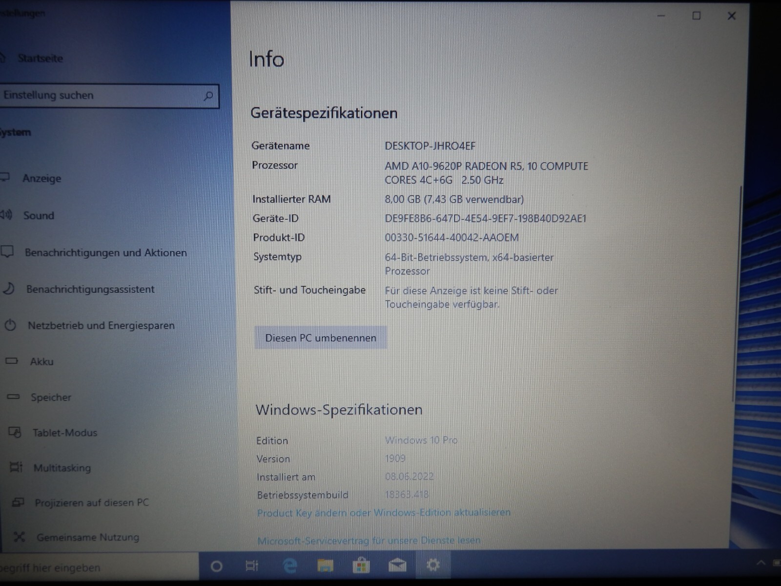 HP ProBook 455 G5, AMD A10-9620P, 8GB Ram, 256GB SSD, Radeon R5, 15.6″ inch FHD