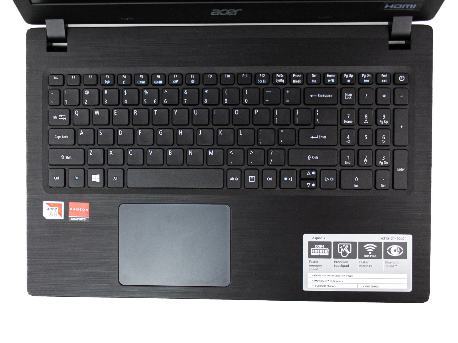 Acer Aspire 3 A315-21 N17Q3 AMD A9-9420e/Radeon R5/12GB RAM/128GB SSD/Win 11