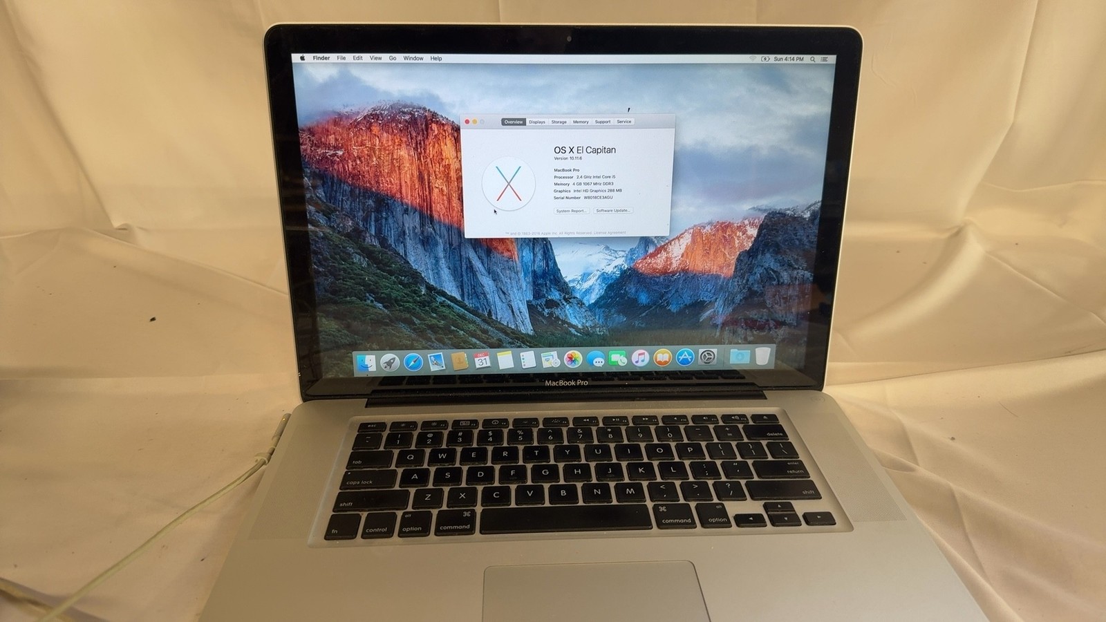 Apple MacBook Pro 2.4 GHz Mid-2010 Core i5 4 GB DDR3 320 GB HDD 15.4″