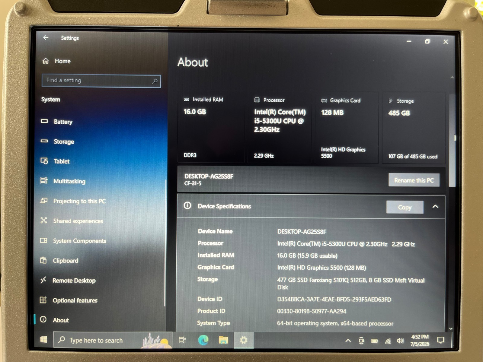 Panasonic CF-31 Toughbook TOUCH MK5 i5-5300 NEW 512GB SSD 16GB Win10 Pro LTE