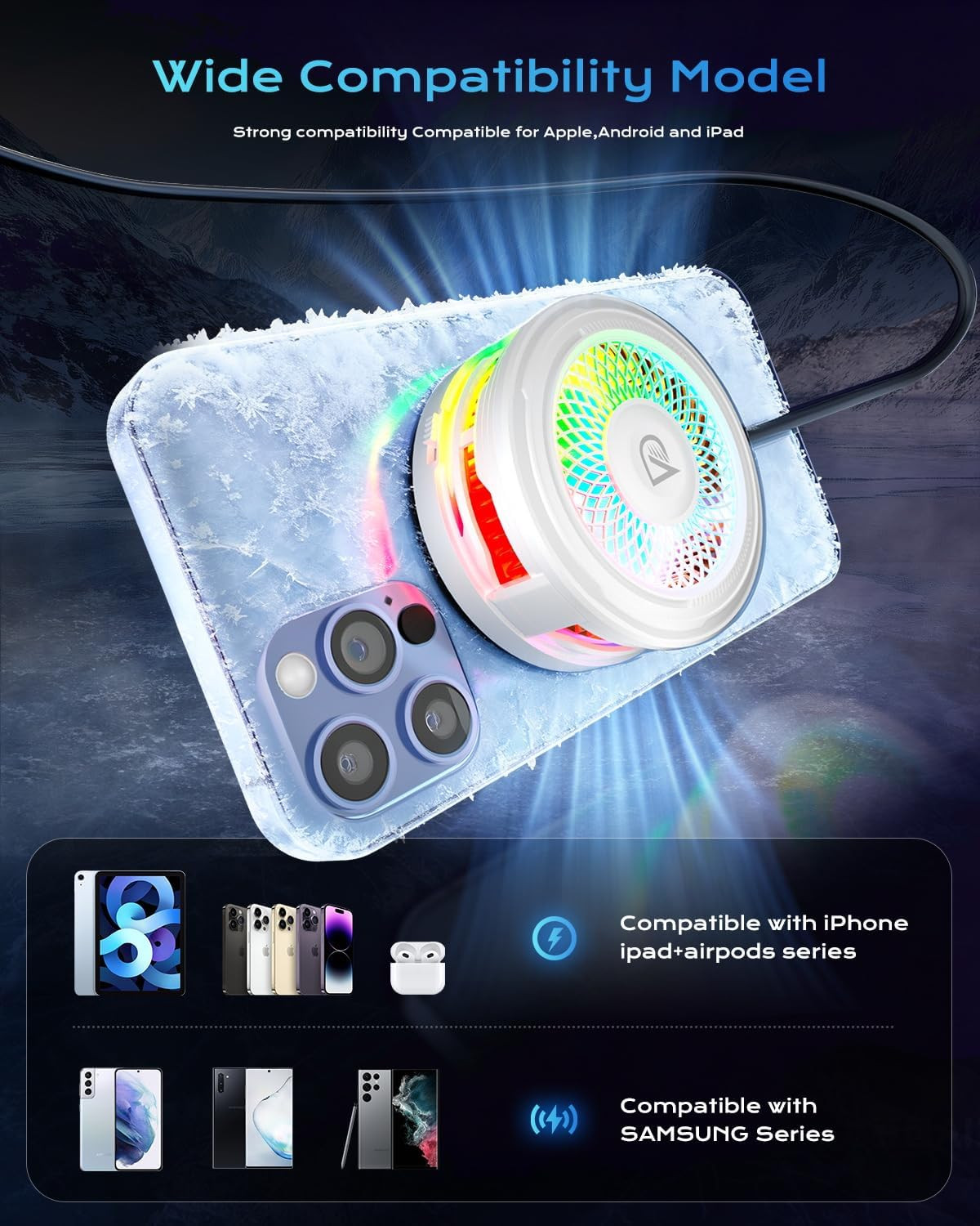 25W Qi2 Certified Magnetic Charger with Cooling System – Phone Cooler for Gaming