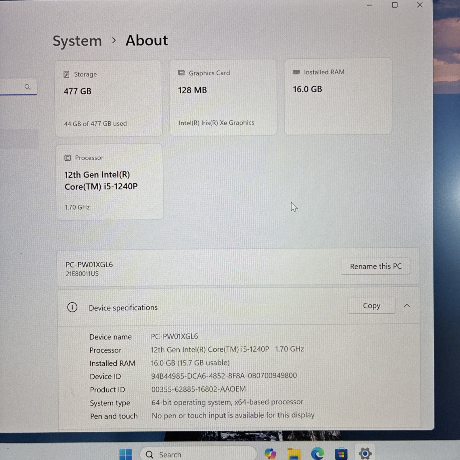 Lenovo ThinkPad X1 Nano Gen 2 i5-1240P 1.7GHz 16GB 512GB NVMe 13″ No OS: Fair