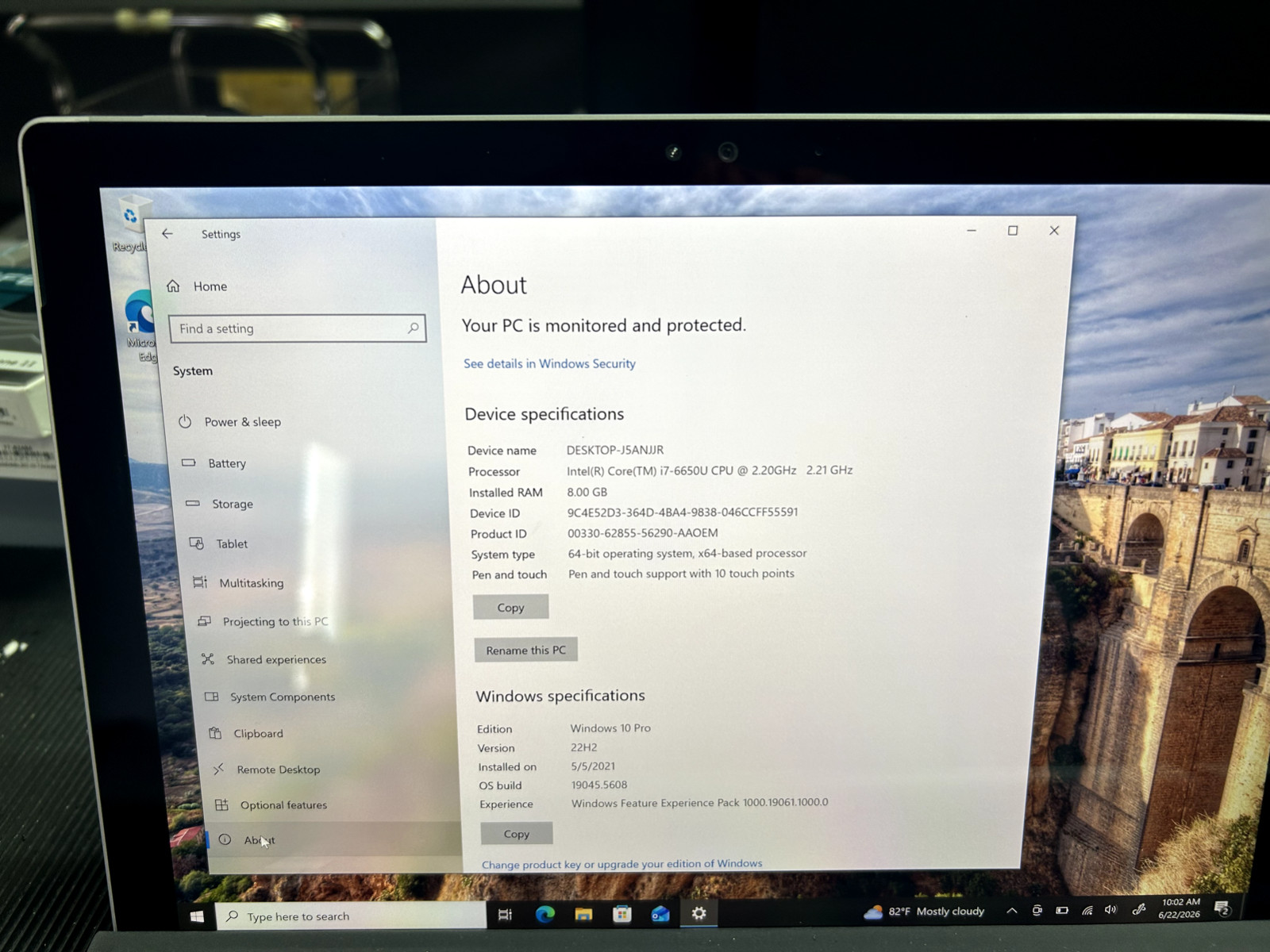 Microsoft Surface Pro 4 Intel i7-6650U 8GB RAM 256 GB Win 10