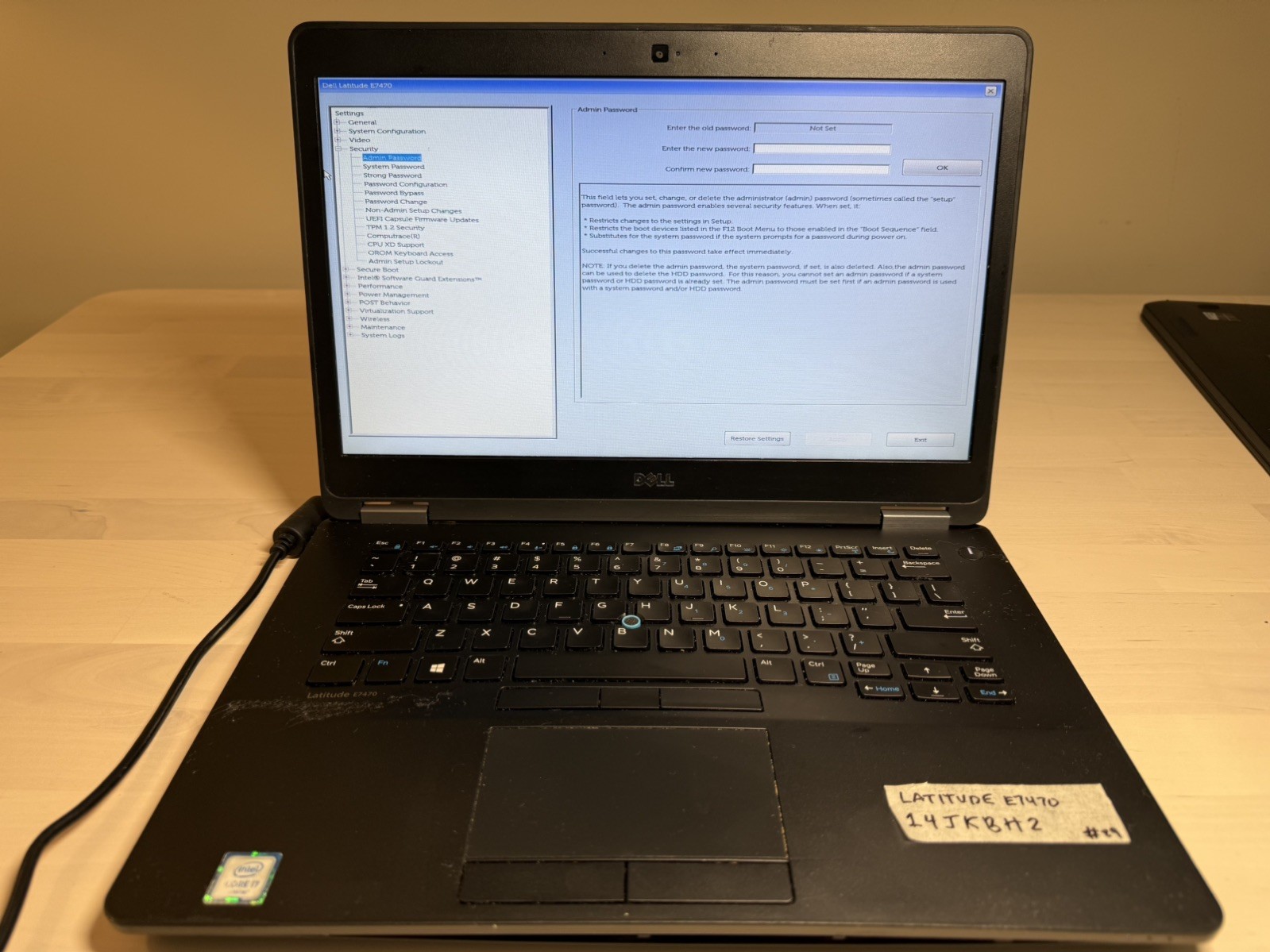 Dell Latitude E7470 Laptop Intel i7 6th Gen No HD/OS/AC Adapter- Swollen Battery