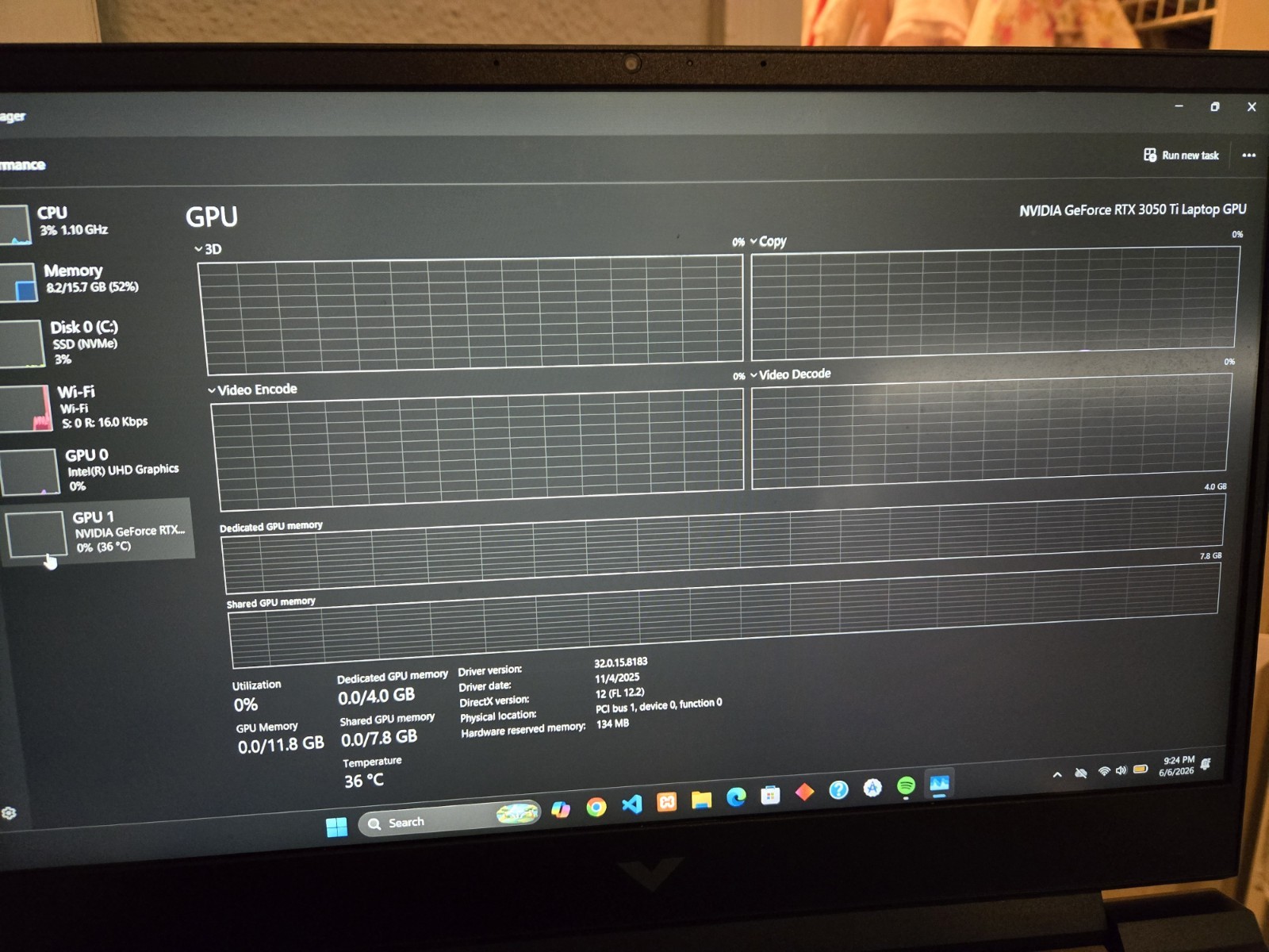 HP Victus 15-fa0xxx 15.6″ Gaming i7-12650H 16GB RTX 3050 Ti 477GB SSD