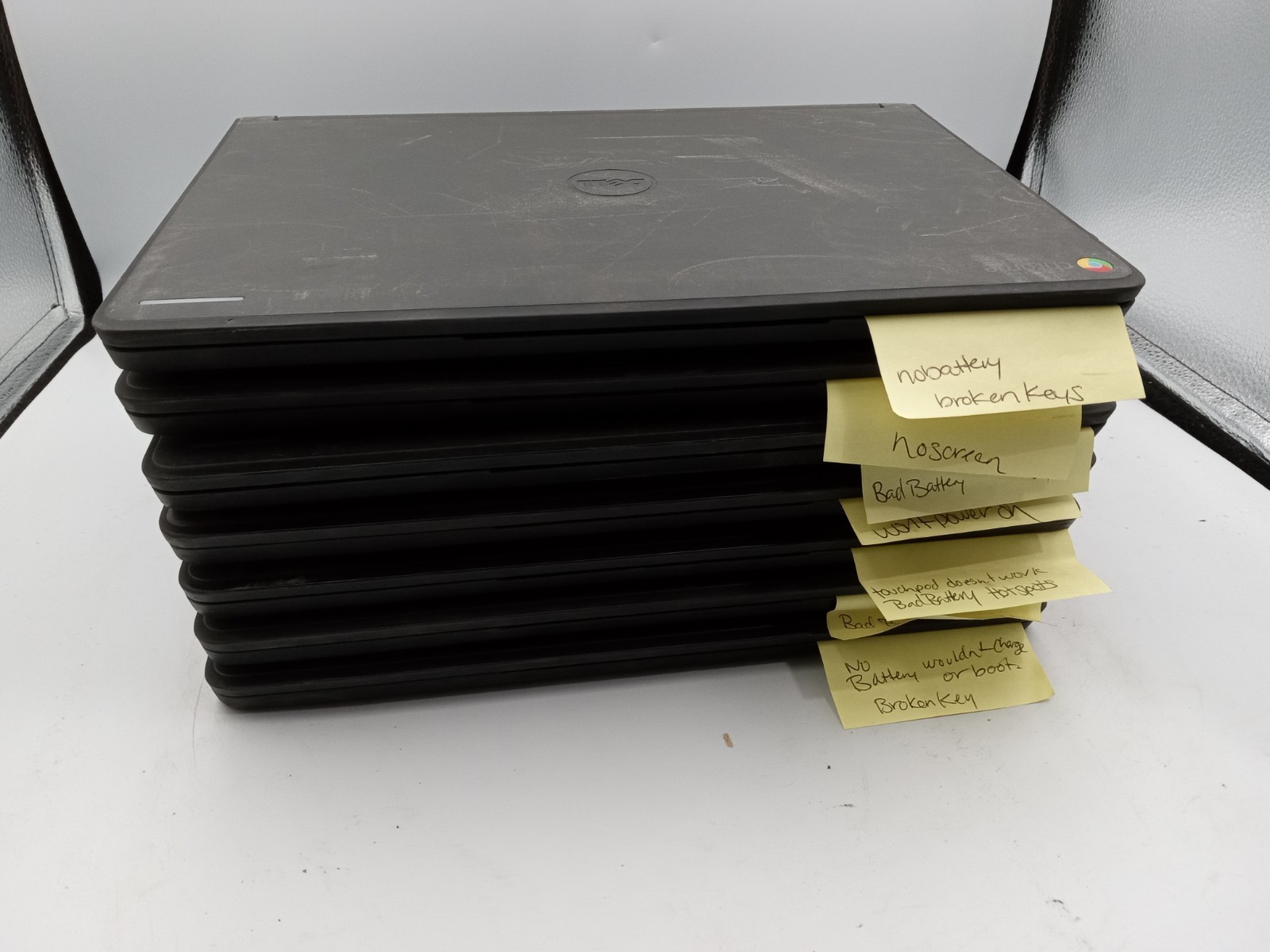Lot of 7 – Dell Chromebook 11 P22T 11″ Laptop – FOR PARTS – VARIOUS ISSUES -RR