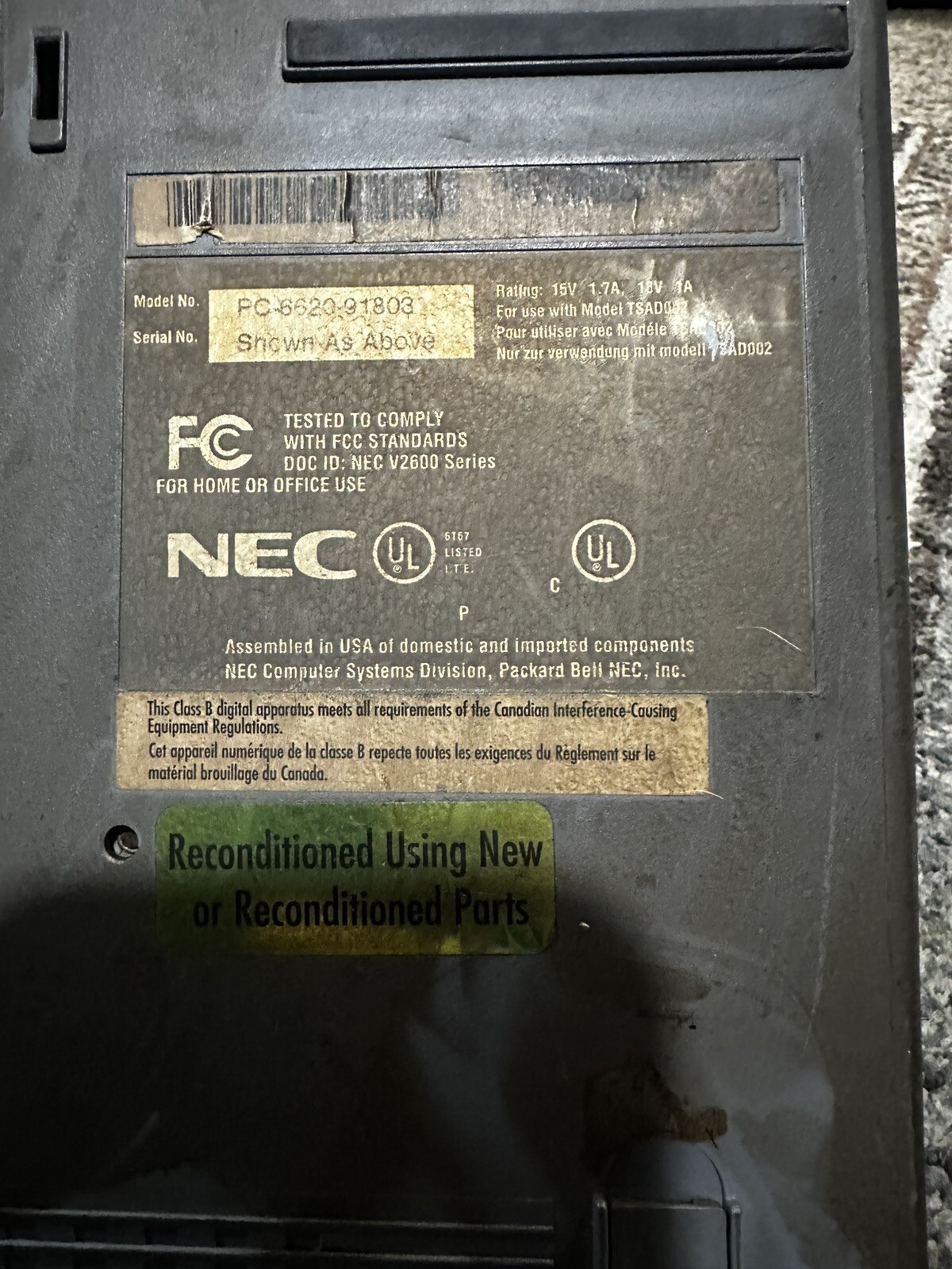 Nec Versa 2650cdt Laptop