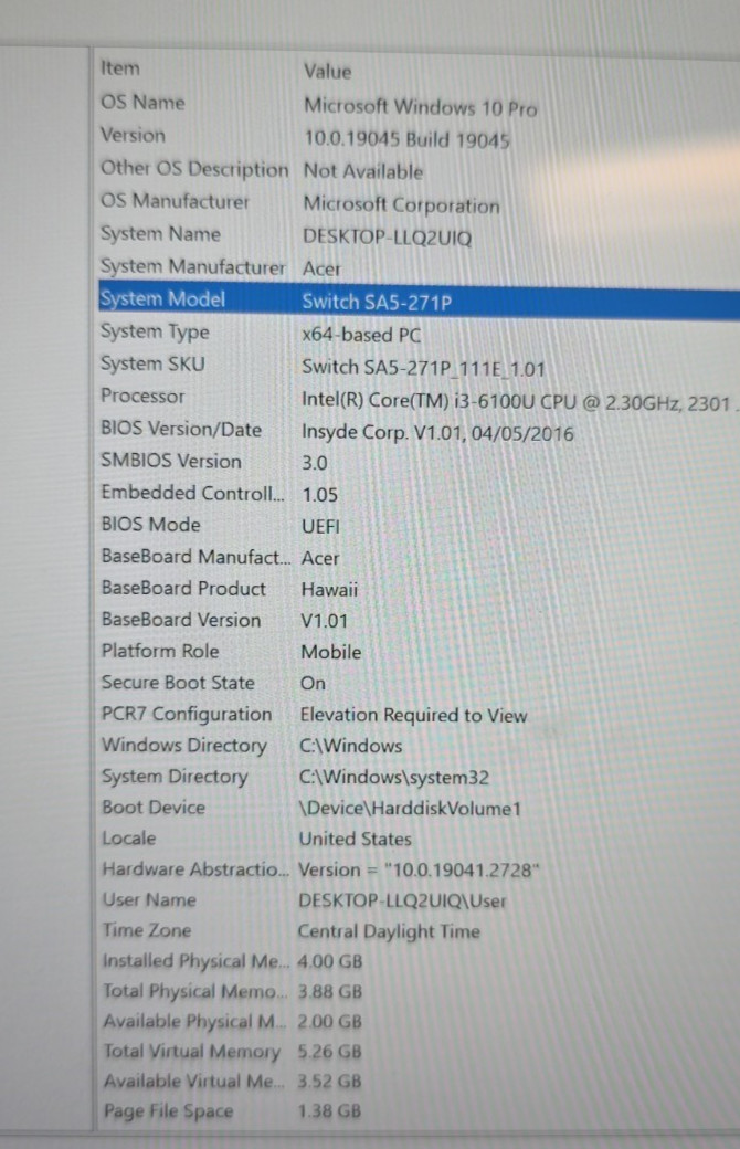 Acer Switch Alpha 12| Intel Core i3-6100U| 4GB RAM| 128GB SSD| Win 10 Pro