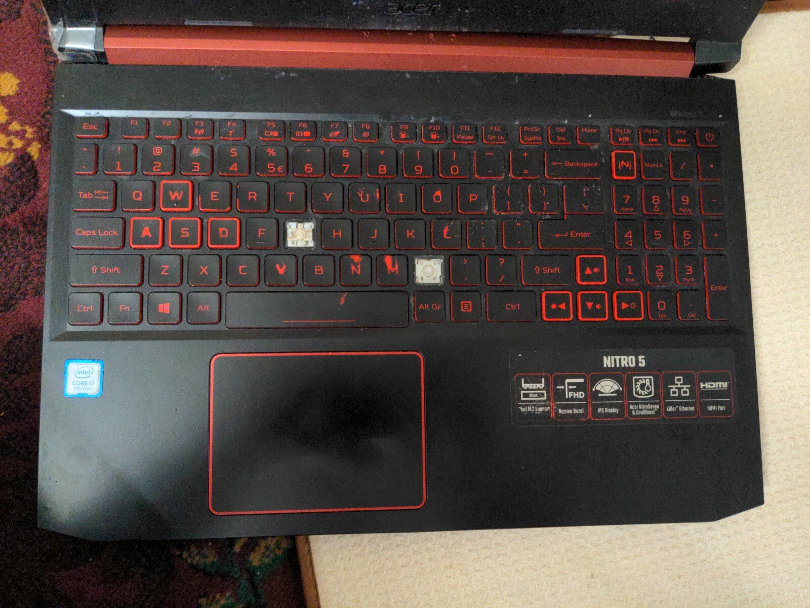 Acer NITRO 5 15.6 inch (256GB, Intel i7 9th Gen., 2.60GHz, 16GB) Gaming Laptop –