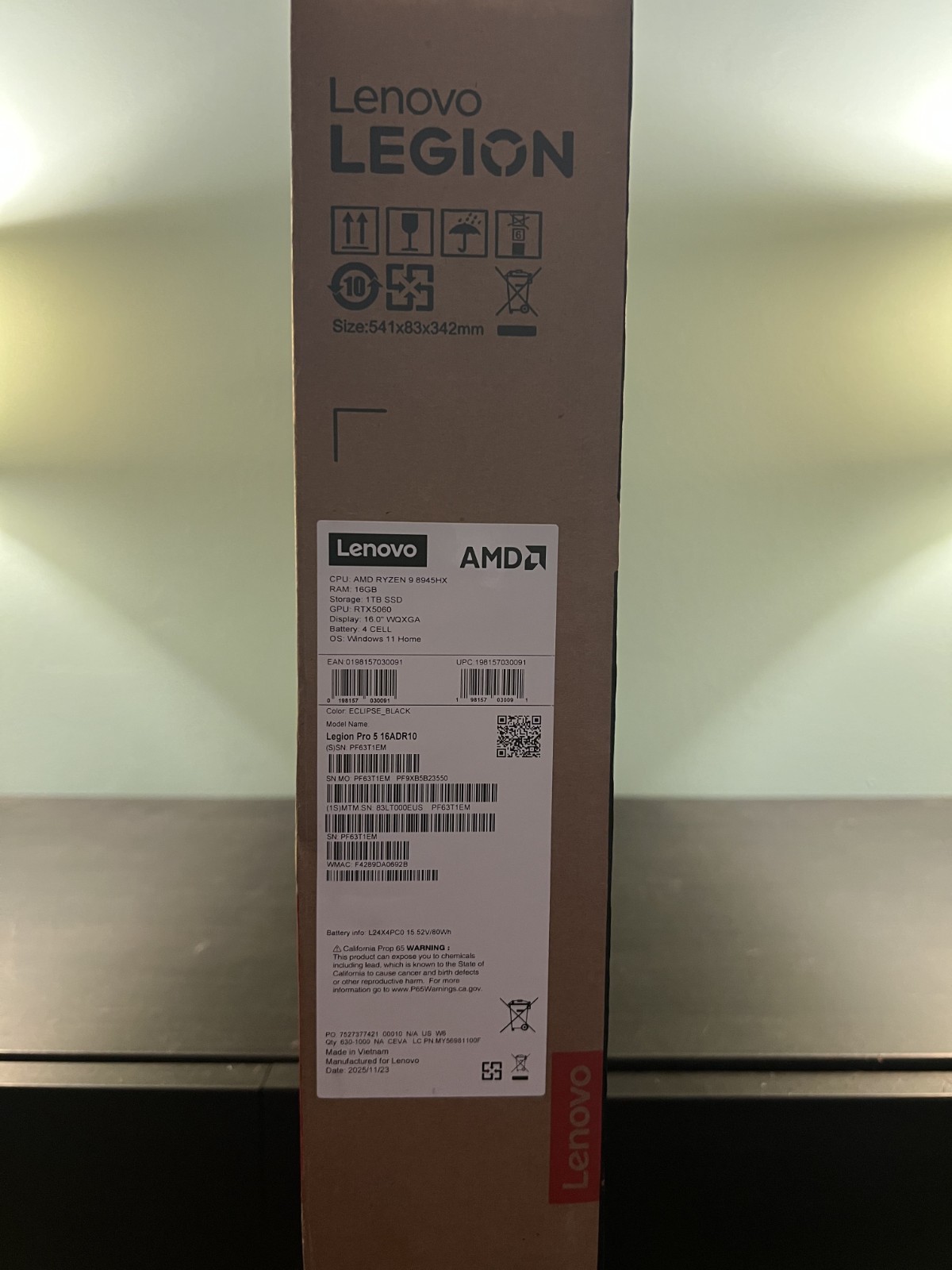 Lenovo Legion Pro 5 16″ 2.5K Gaming Laptop AMD Ryzen 9 8945HX 2023 RTX 5060