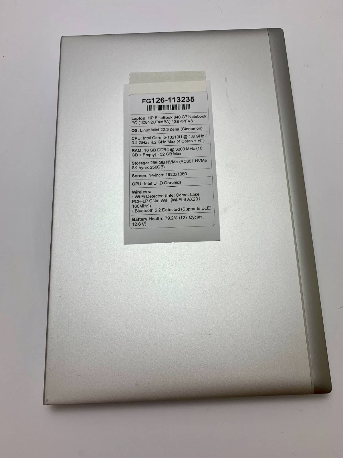 HP EliteBook 840 G7 | i5-10210U | 16GB RAM | 256GB NVMe | LINUX