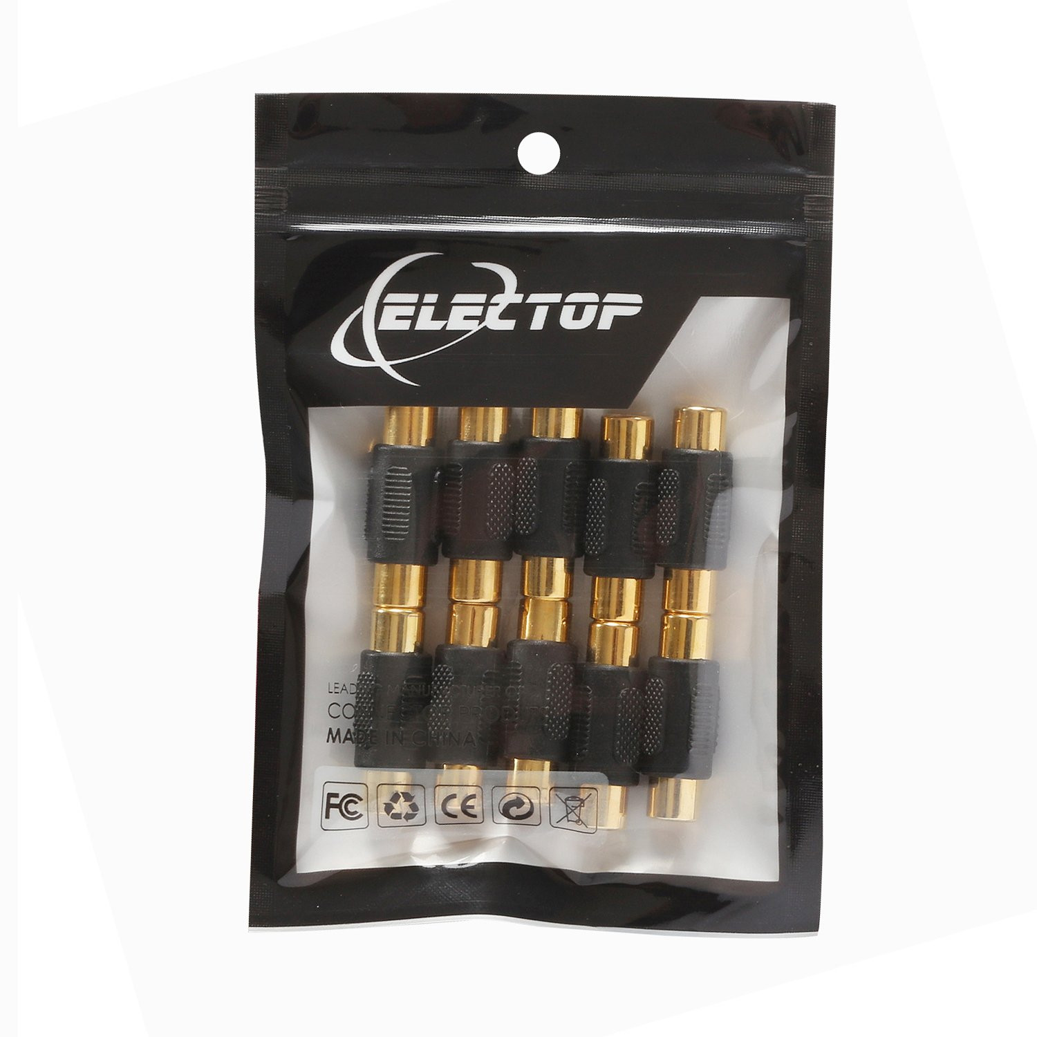 10x RCA Female to Female Coupler Gold Audio Video AV Cable Adapter Extender F/F