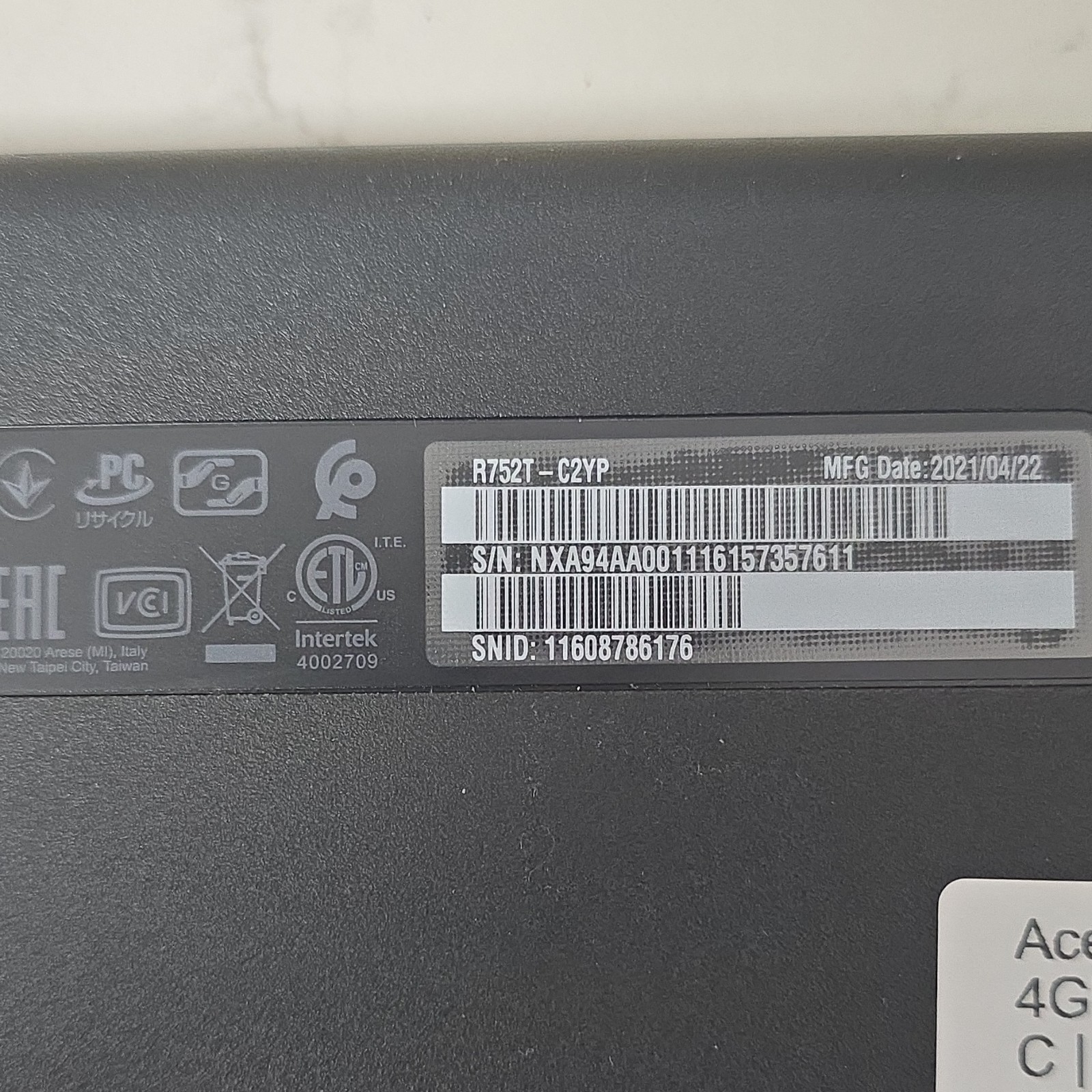 Acer Chromebook R752T 11.6″ 4GB 32GB eMMC Black Wi-Fi Bluetooth Laptop