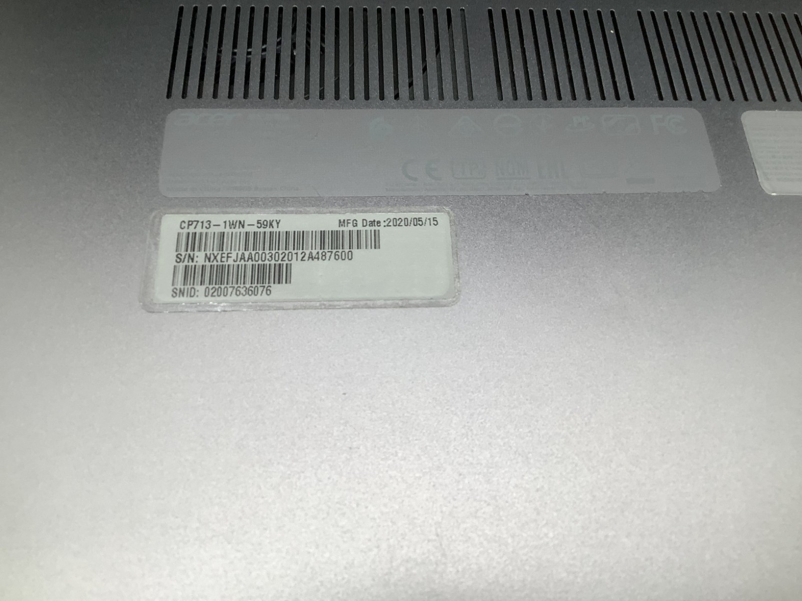 Acer Chromebook CP713-1WN-59KY Core i5-8250U@1.6GHz 16GB RAM 128GB eMMC C Grade