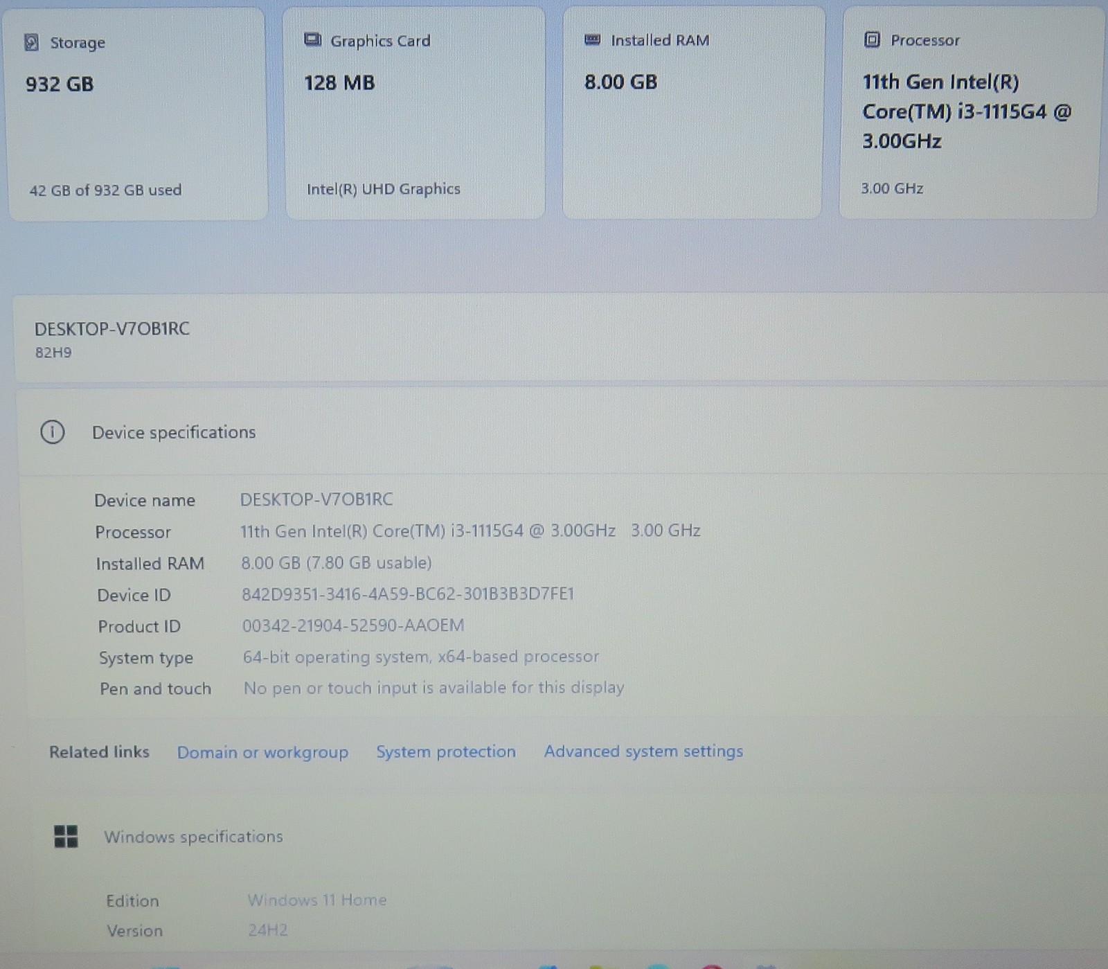 Lenovo IdeaPad 3 15.6in FHD 17ITL6 i3 1115G4 3.0GHz 8GB RAM 1TB Win11