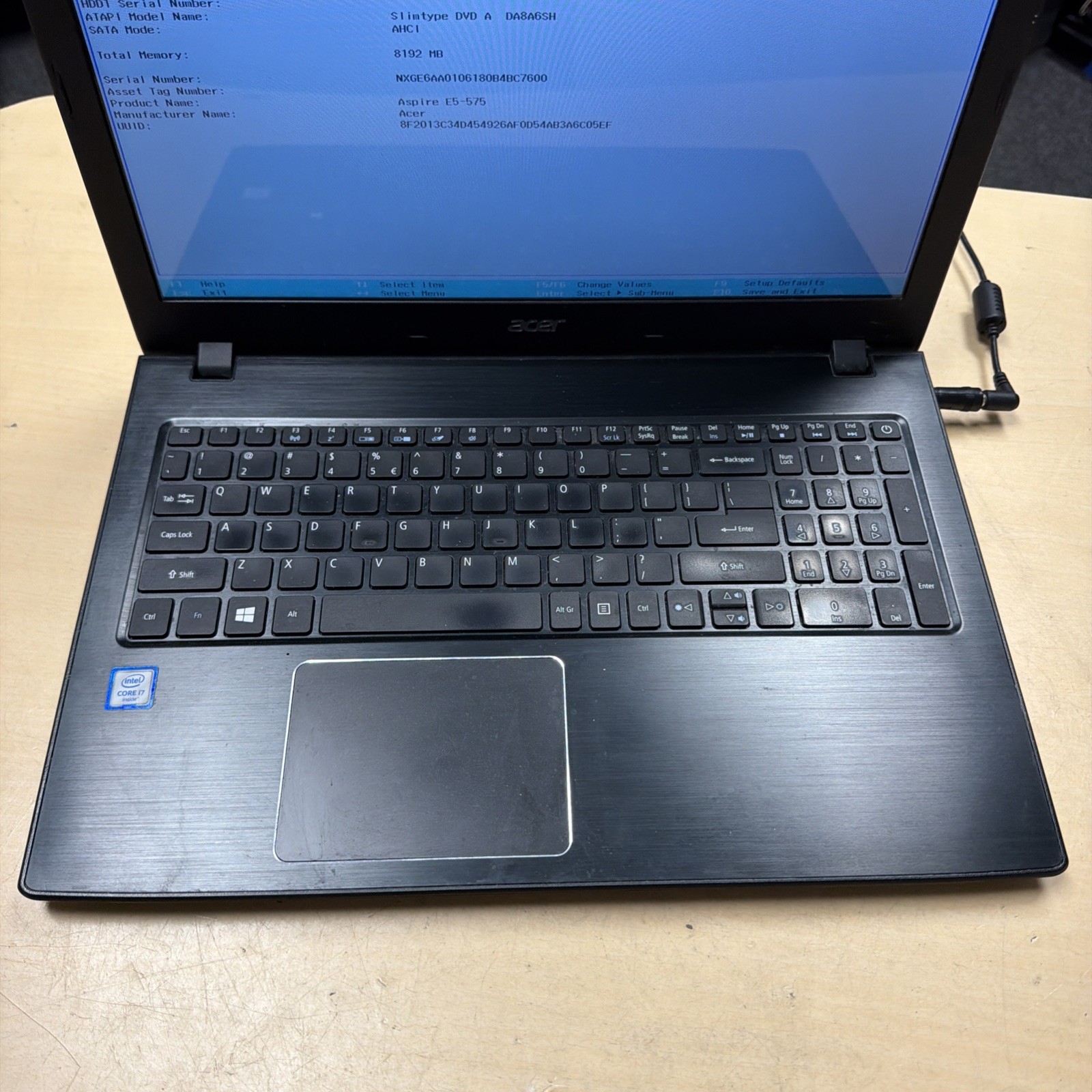 *PARTS Acer Aspire E 15 E5-575-72L3 Laptop Intel Core i7-6500U NO RAM/HD/OS