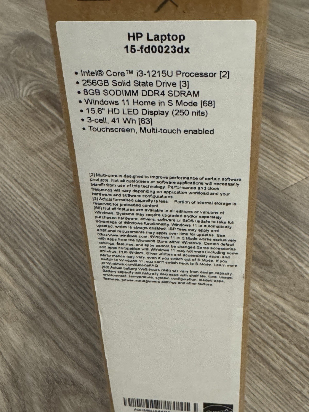 Brand New HP 15.6″ Touch Intel i3-1215U/8GB/256GB SSD Silver Laptop 15-FD0023DX