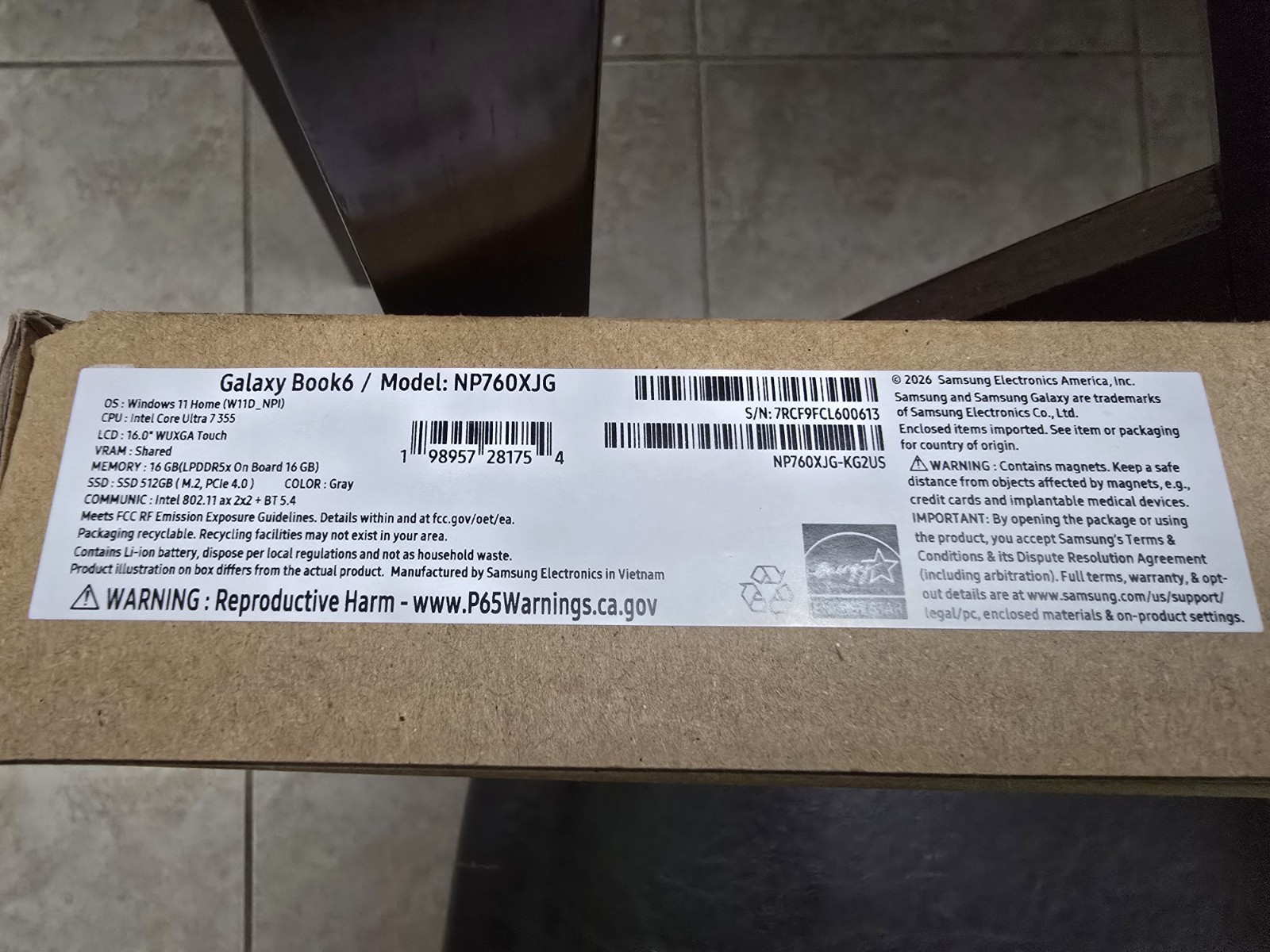 Samsung Galaxy Book6 16″ 120Hz IPS Touch Core Ultra 7 355 16G 512G Gray Laptop