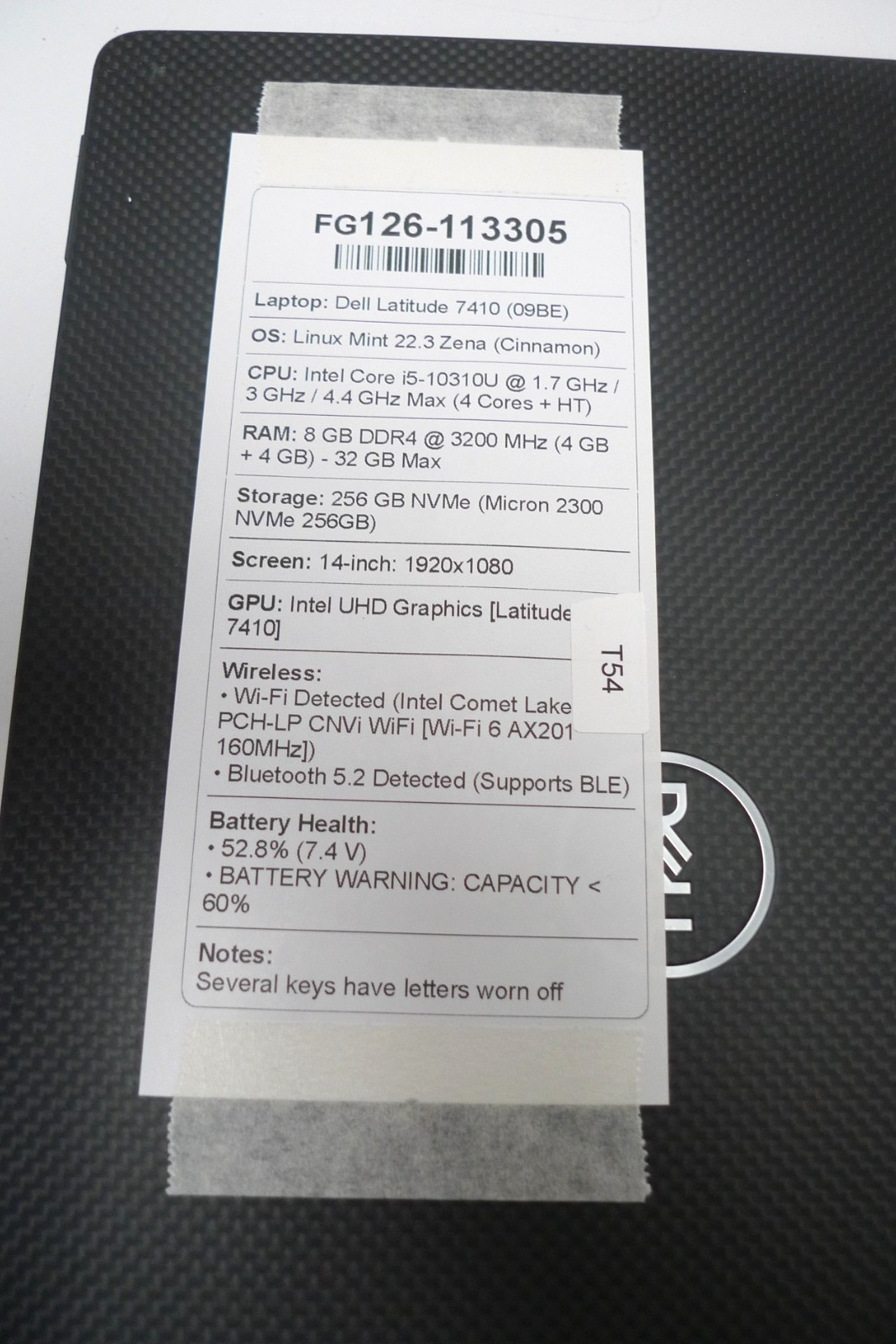 Dell Latitude 7410 | i5-10310U | 8GB RAM | 256GB NVMe | Linux | Key Wear | Read