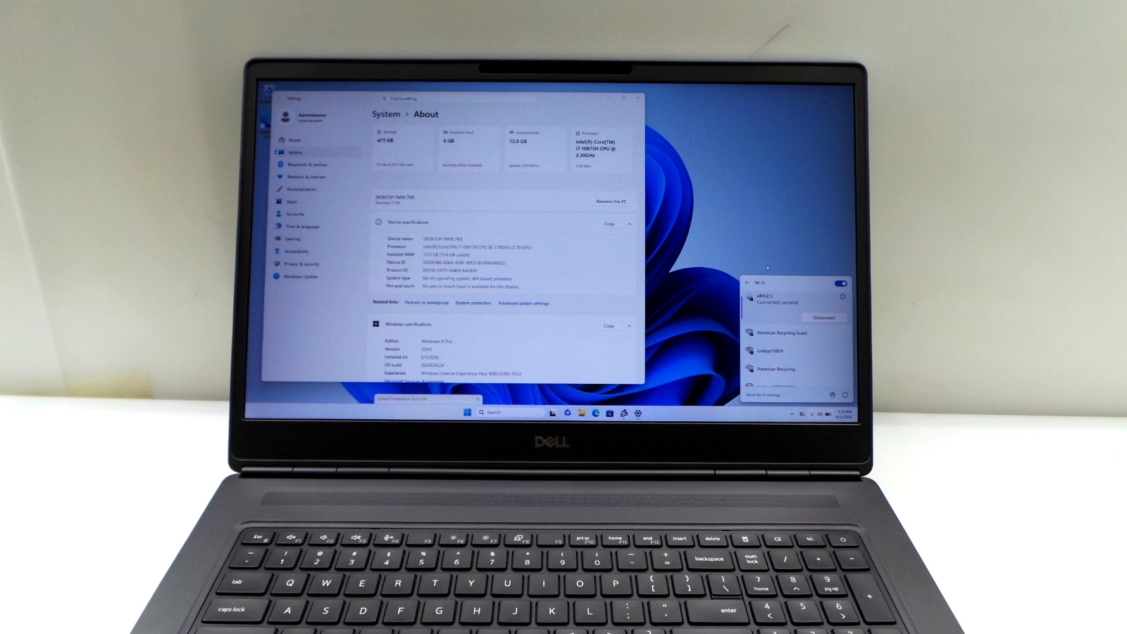 Dell Precision 7750 | 17.3″ | i7-10875H | 72GB 512GB SSD | RTX 300
