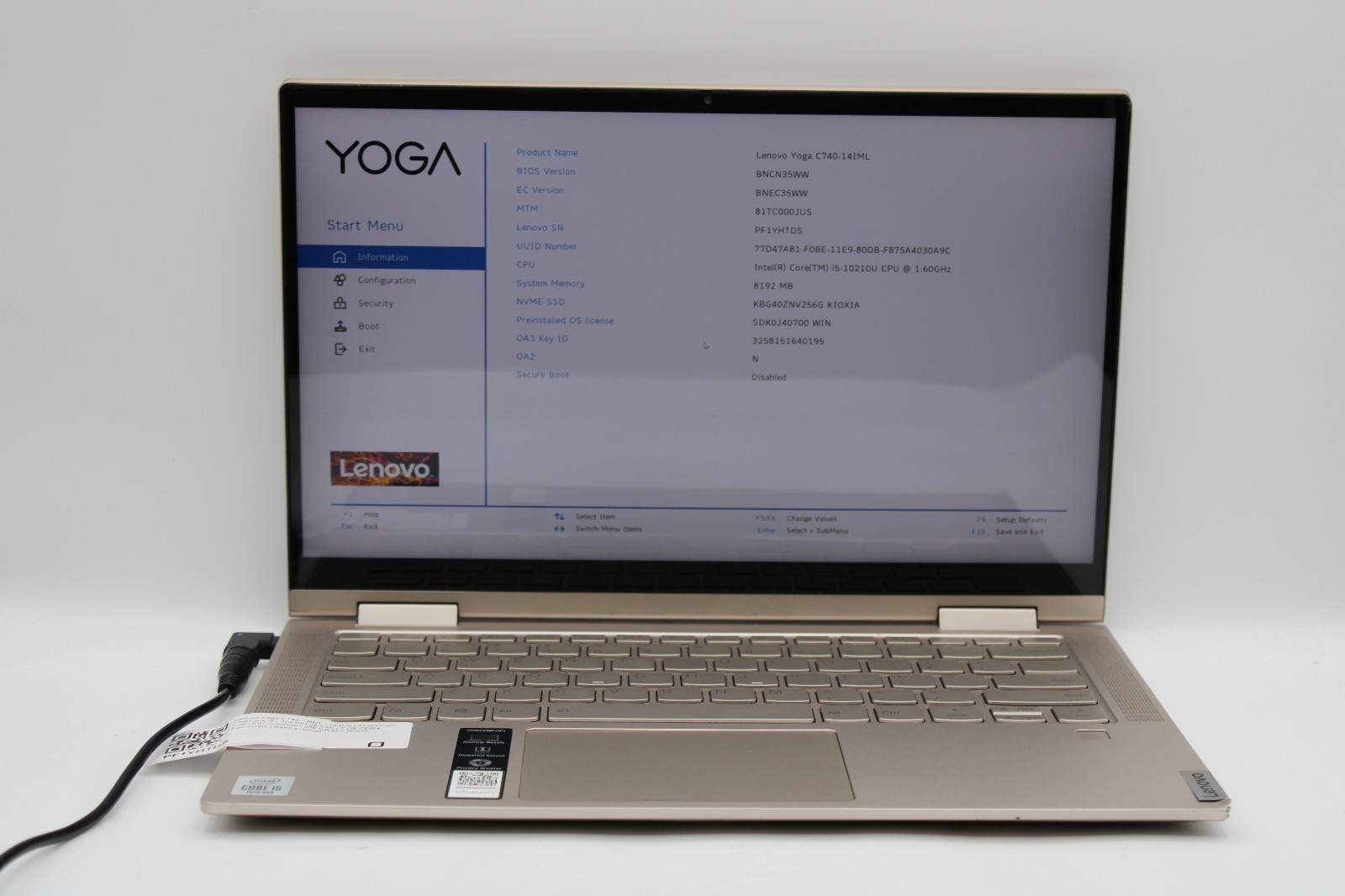 Lenovo Yoga C740-14IML Touch i5-10210U @ 1.6 GHz 8GB RAM 256GB SSD No OS *READ