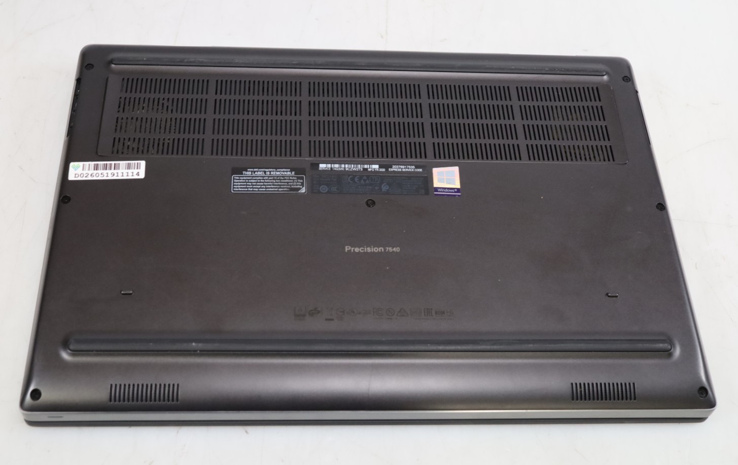 Dell Precision 7540 15.6″ TouchScreen i7-9850H 64GB Quadro T2000 No HDD COA OS