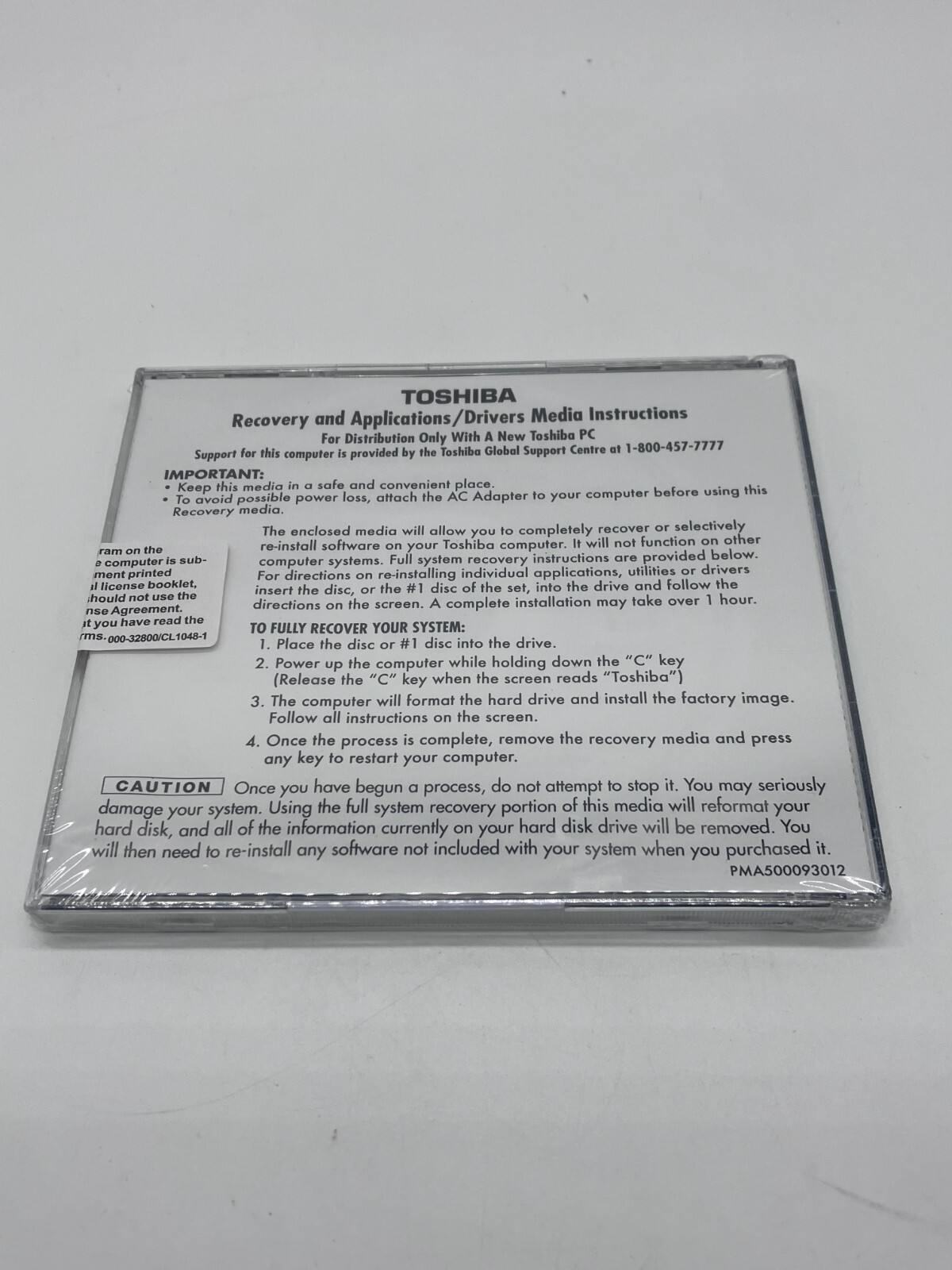 Toshiba Original Disks Satellite Laptop A-15 A-10 U200/U205 M30X M35x A45