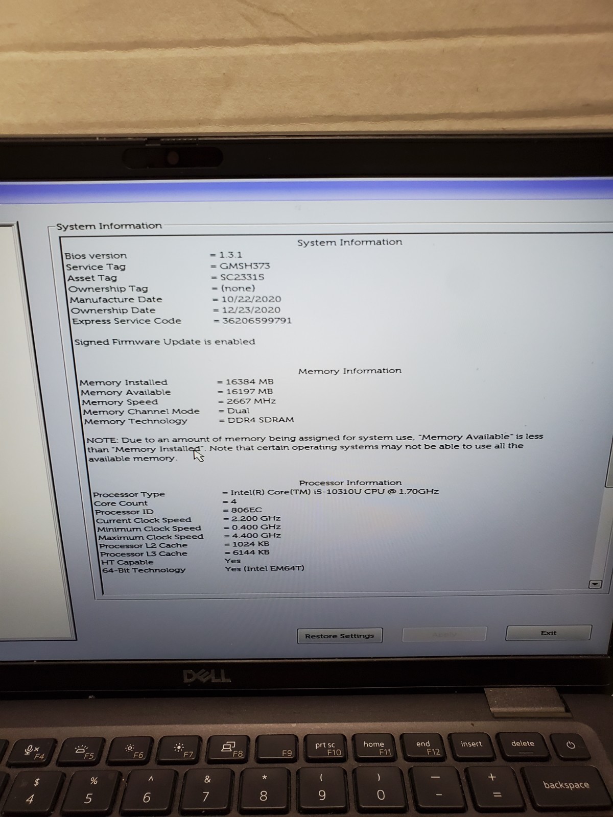 Lot of 5 Dell Latitude 7410 14″ Laptop i5-10310U 1.7GHz 16GB RAM No SSD/OS! #69