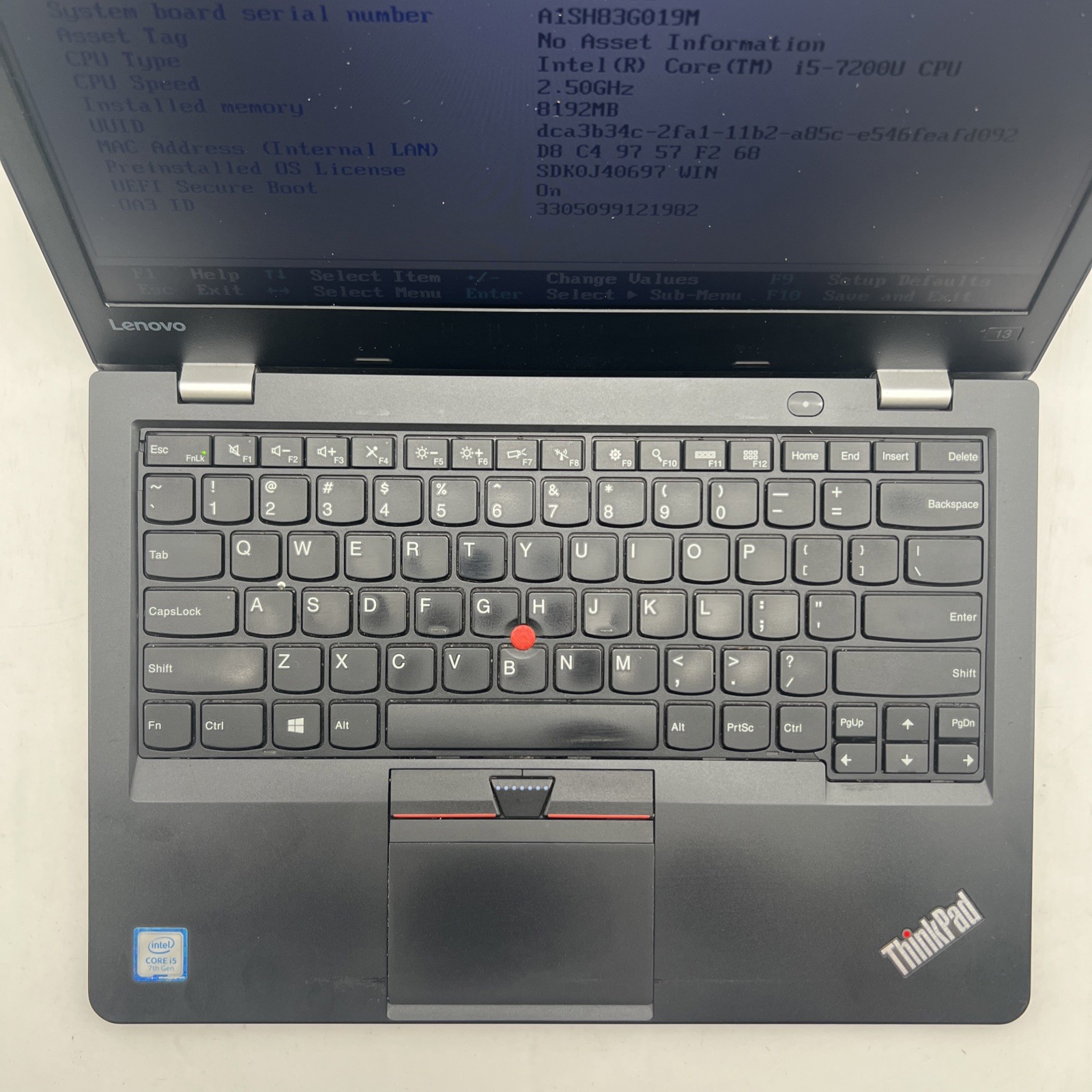 Lenovo ThinkPad 13 2nd Gen Intel i5 7200U 2.5GHz 8GB RAM 256GB SSD No OS
