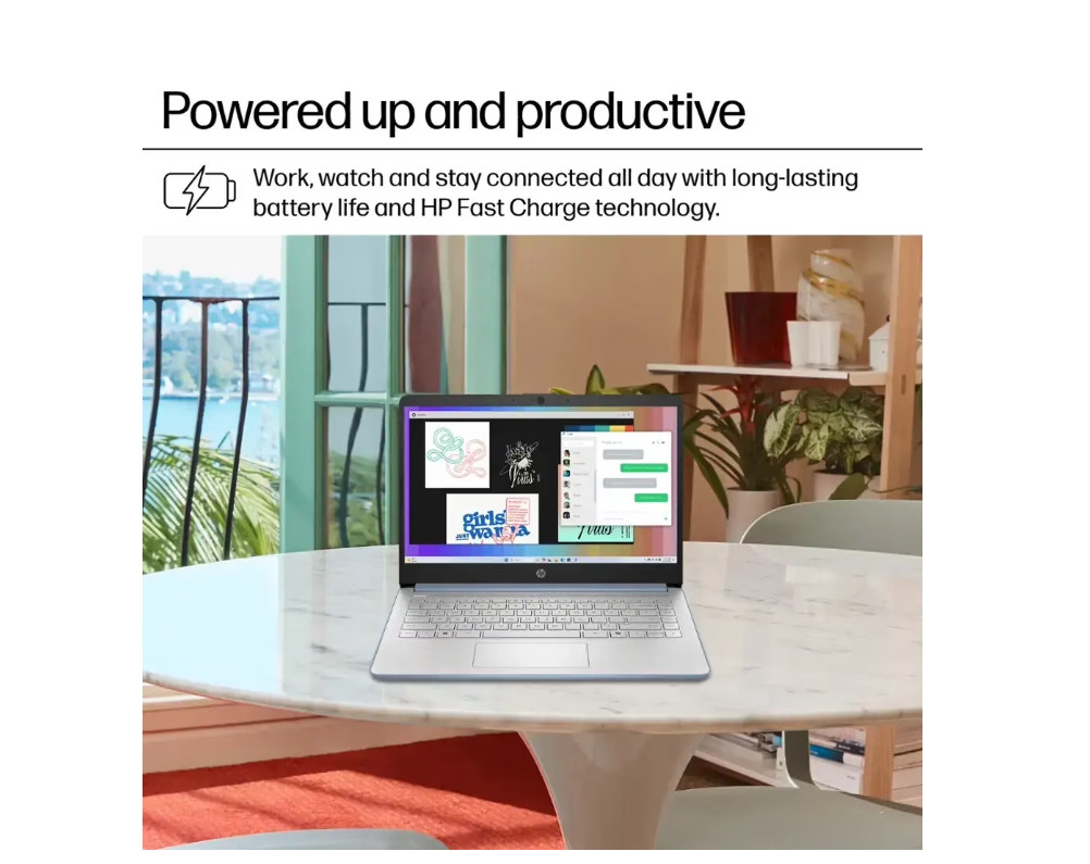 HP 14″ Laptop Intel Processor N150 3.6GHz 4GB Memory 128GB UFS Win 11 Blue