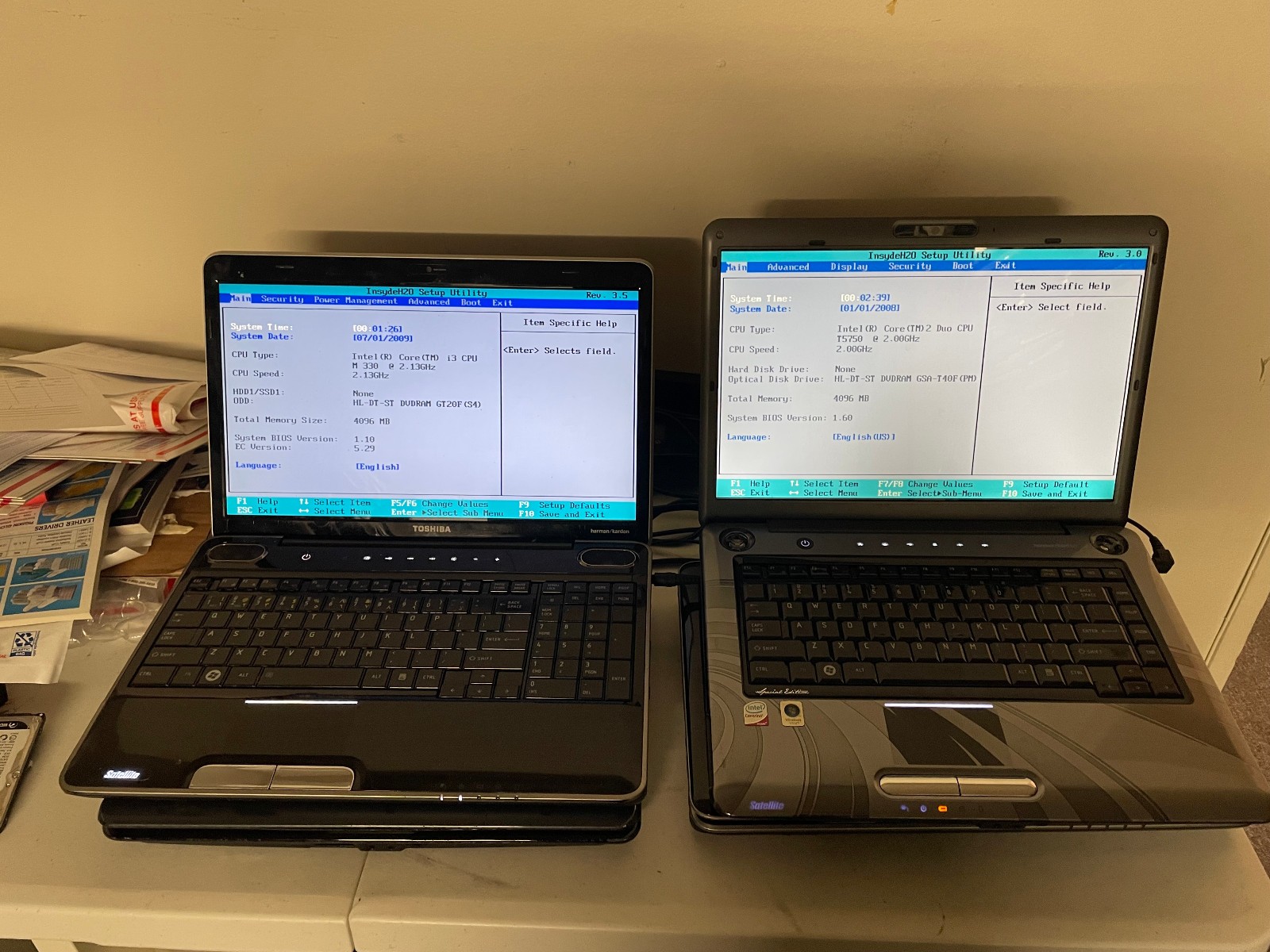 lot 4 Toshiba Satellite (2) A305, (2) A505 Laptops – Parts/Repair Wholesale