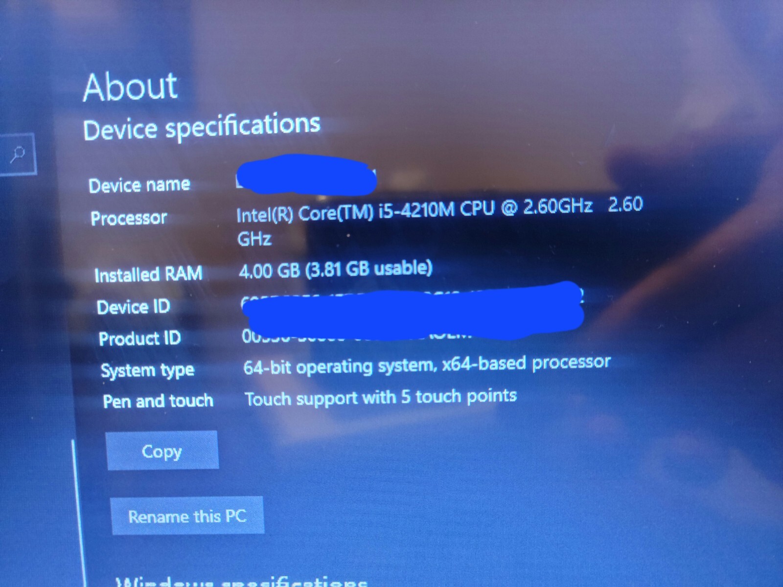 GETAC S400G3 i5-4210M CPU 2.60Ghz 14″ 4GB RAM