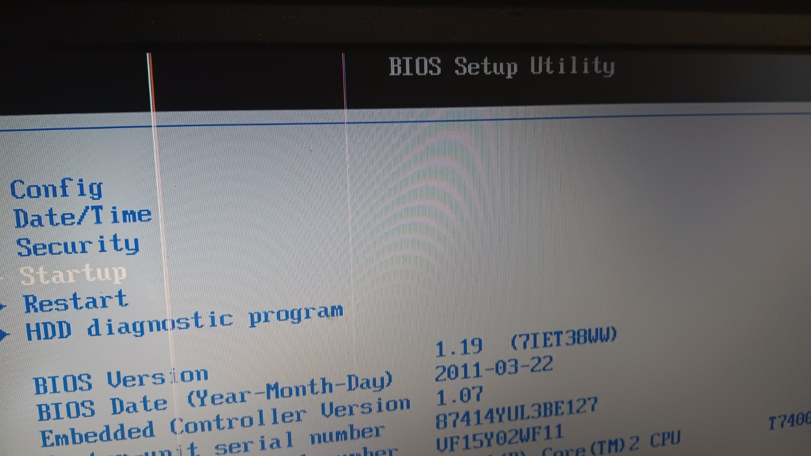 Lenovo Thinkpad T60 Laptop intel Core 2 Duo 2.16 GHz 15.4″ LCD Screen Type 8741