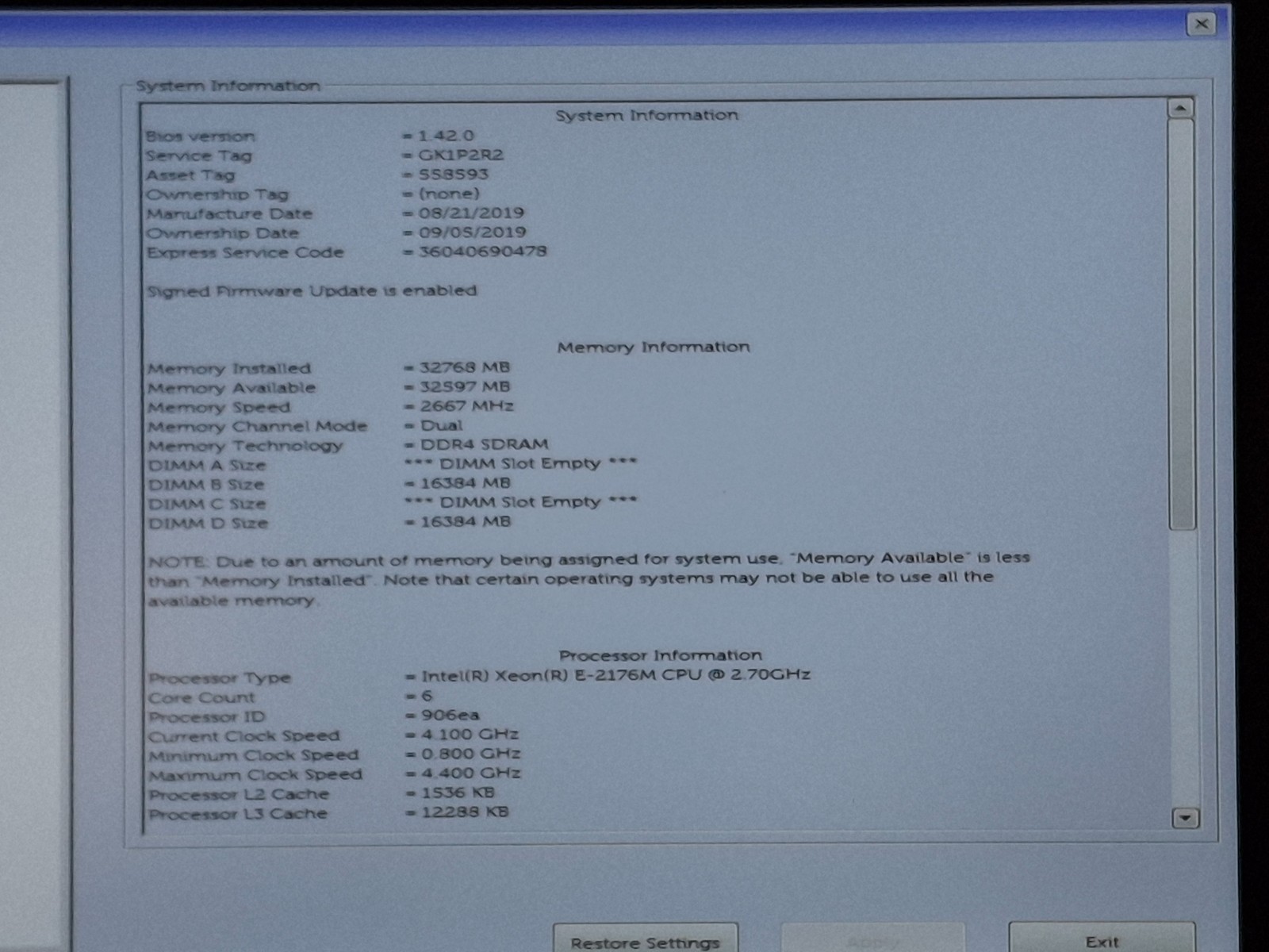 Dell Precision 7530 XEON E-2176M 2.70GHz 32gb ram 512 SSD NVMe Wifi Win 11 Pro