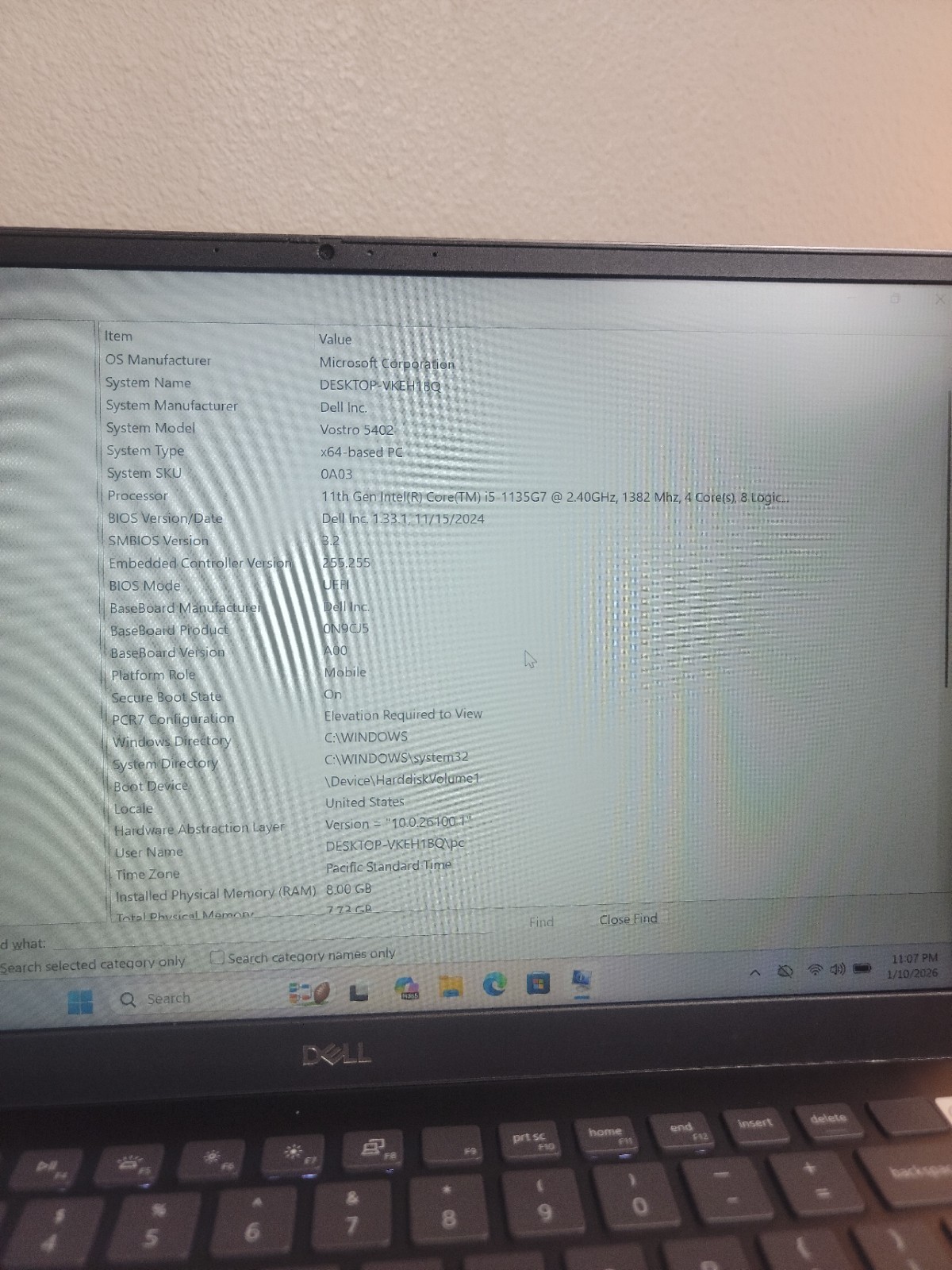 Dell Vostro 5402 14″ i5-1135G7 8GB RAM 256GB SSD Win 11 Pro Used