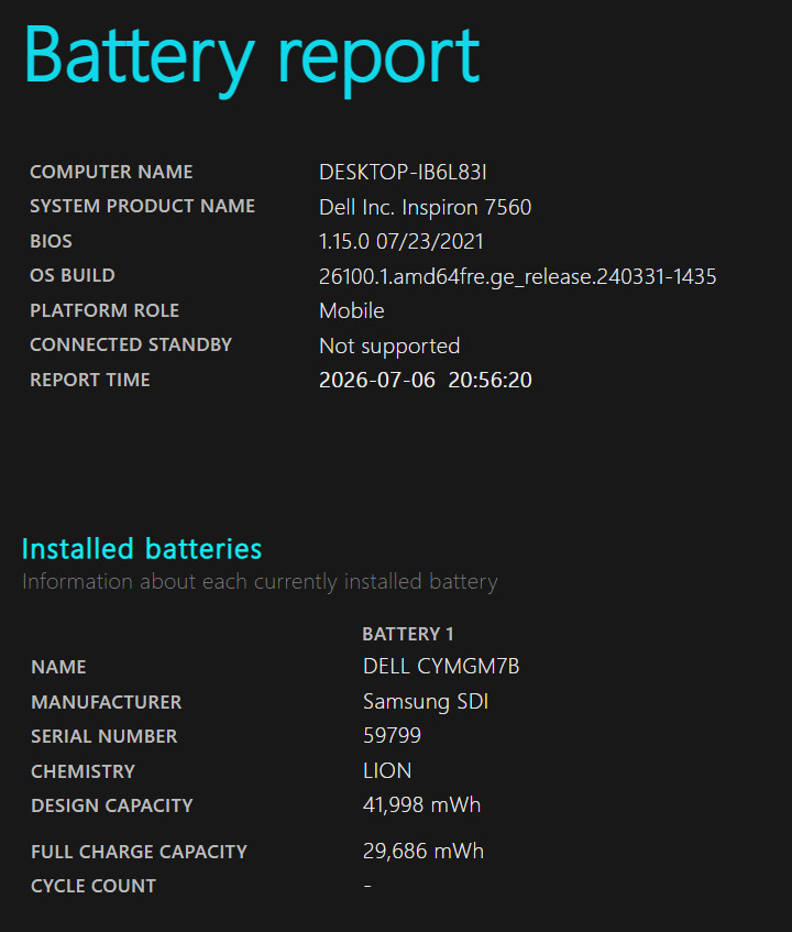 Dell Inspiron 7560 Laptop 15.6″ i7-7500U 8GB 240GB SSD Windows 11 w/Charger