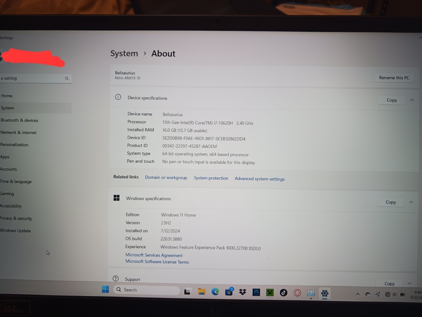 acer – nitro v15