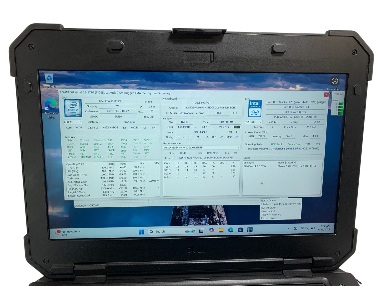 Dell Latitude 7424 Rugged Extreme – Core i5-8350U 16GB RAM 1TB NVMe Win11 Pro
