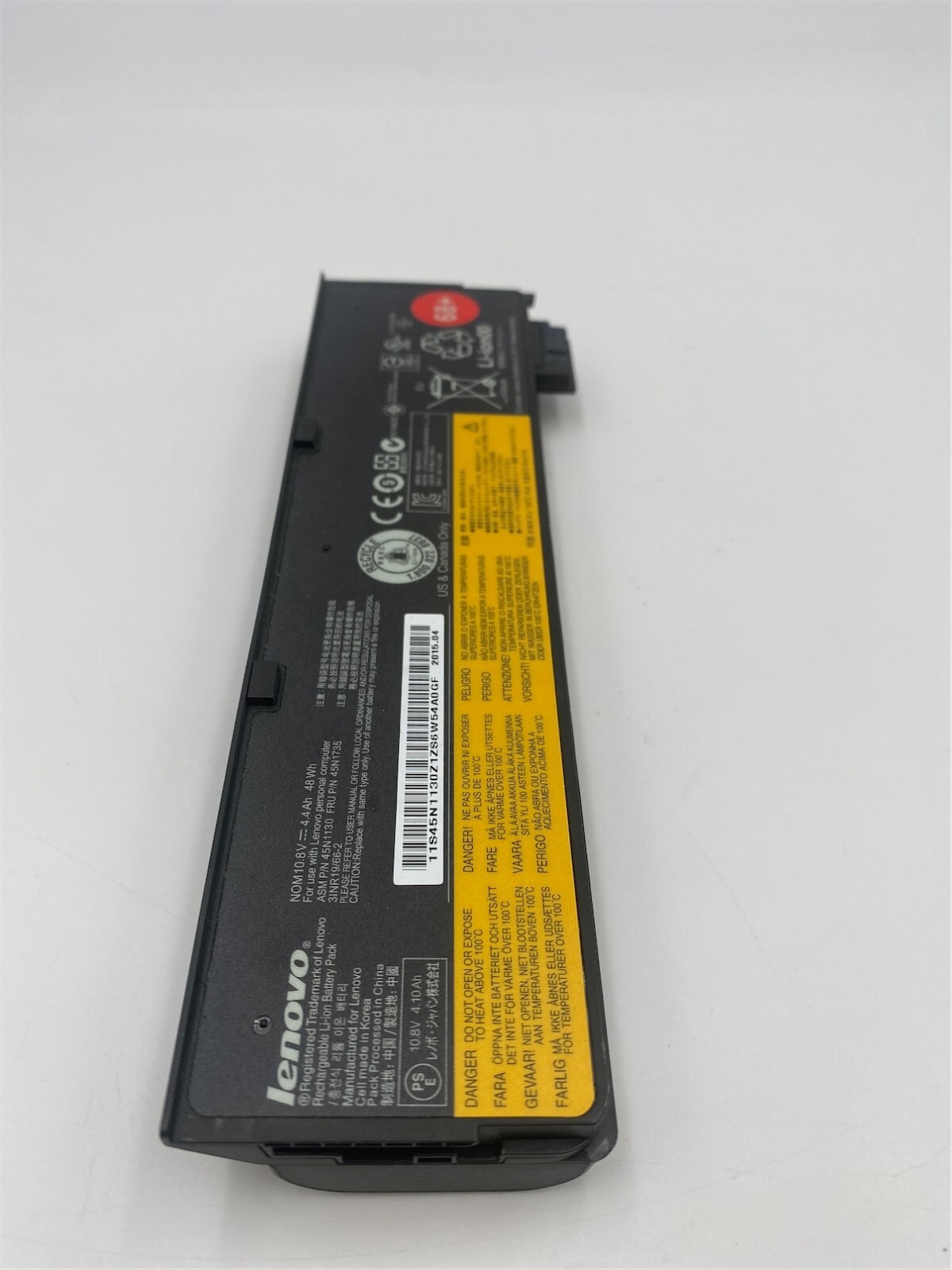 Lenovo Thinkpad Battery 6c 10.8V 48Wh 68+ Date Code: 2015.04 BATT: 75% 45N1735