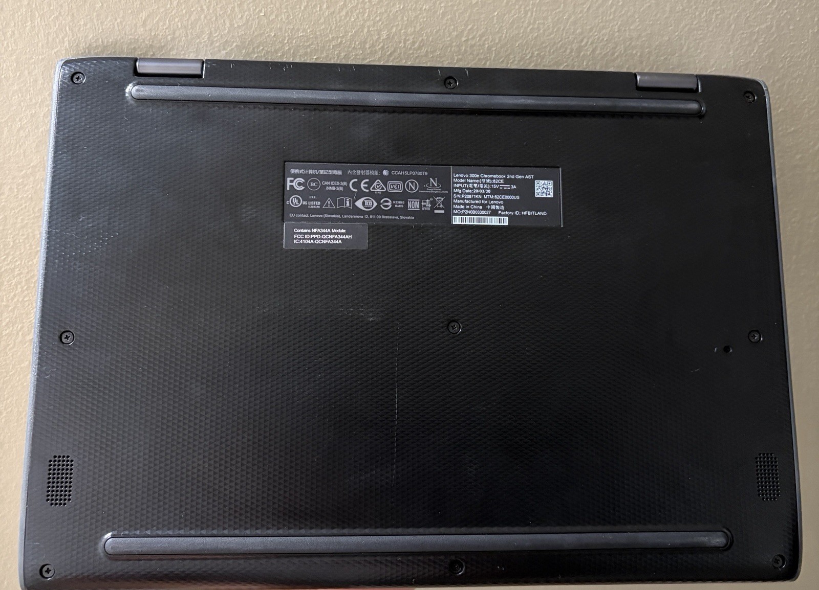 Lenovo Chromebook 300e 2nd Gen AST 82CE School Locked Does Not Turn On For Parts