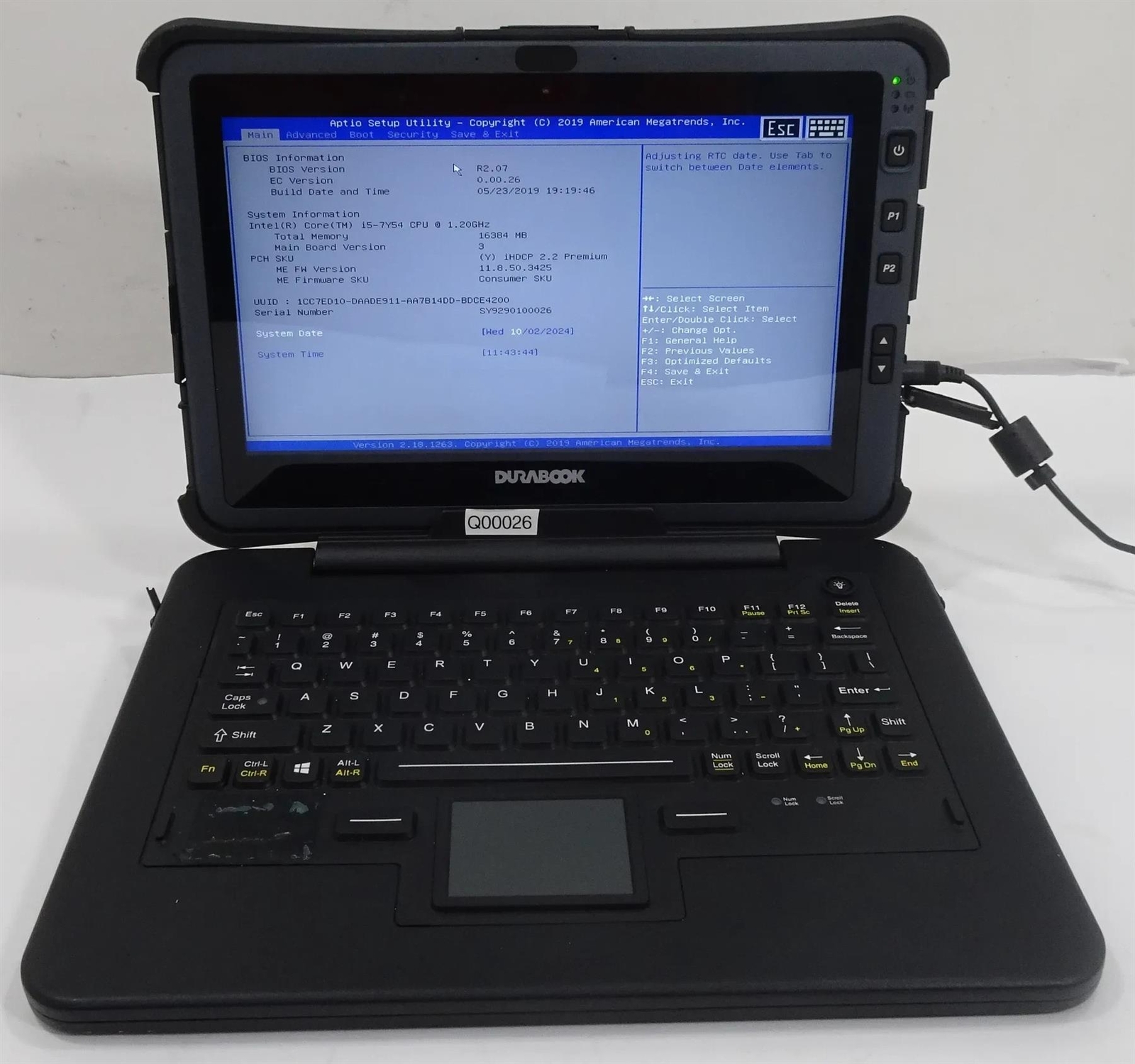 DURABOOK U11 Rugged 11.6″ Core i5-7Y54 1.20GHz 16GB No SSD Touch Screen