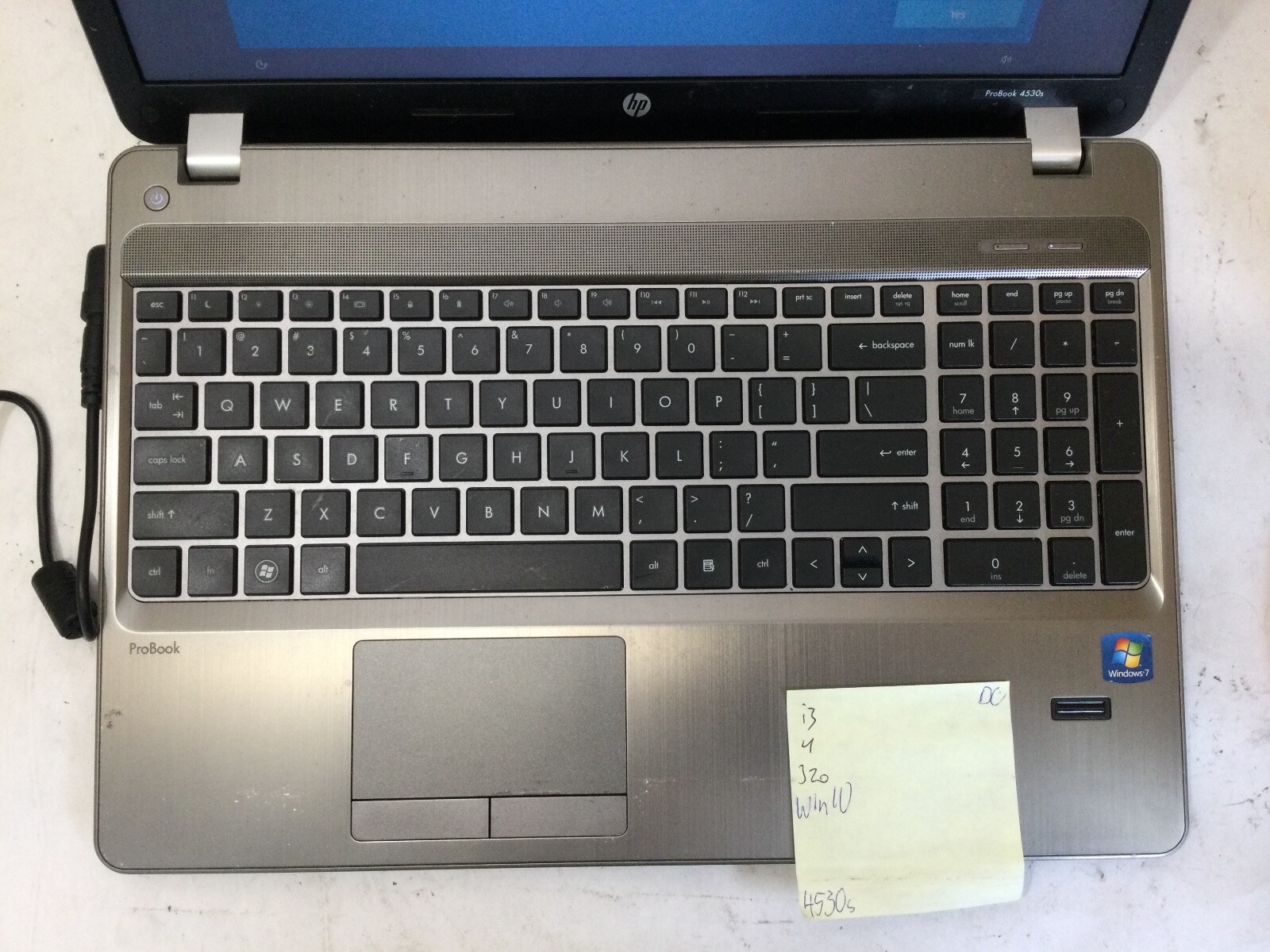 HP PROBOOK 4530S – BOOTS TO BIOS – INTEL I3 2310M – 4GB RAM – 320GB – READ – BB!