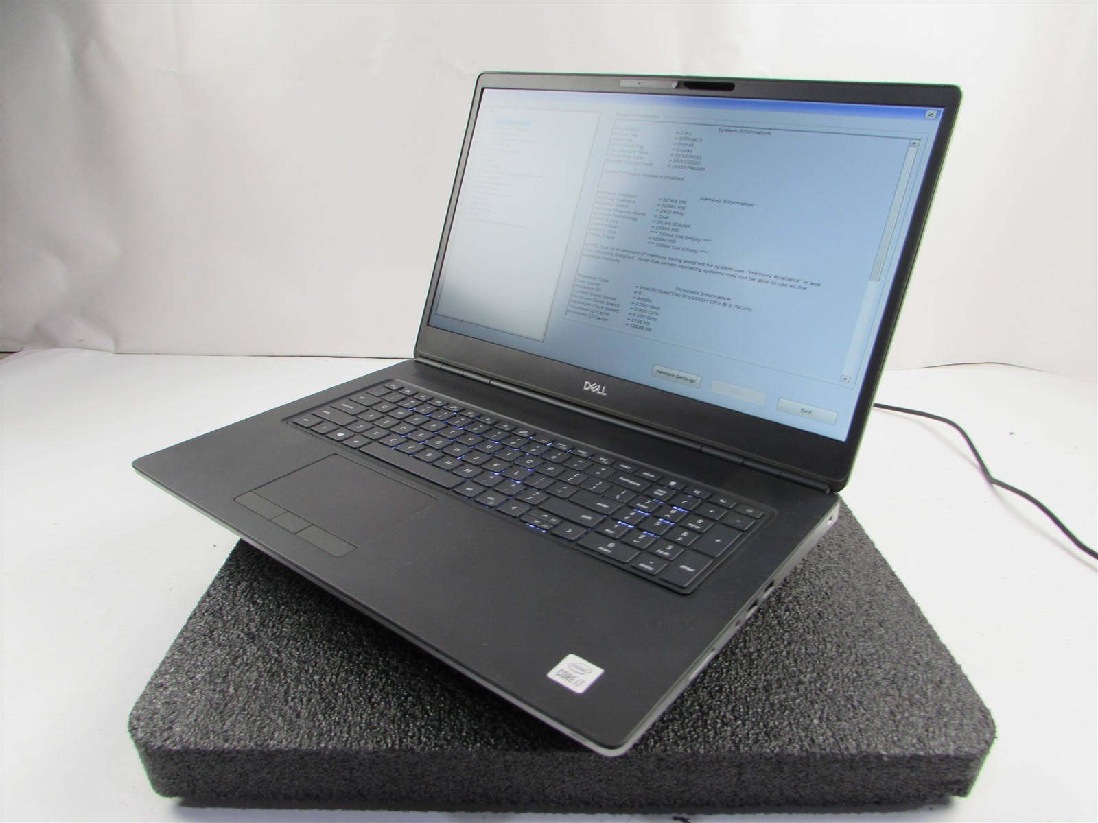DELL PRECISION 7750 FHD CORE I7-10850H 1TB 32GB RAM RTX 4000 WIN 11 PRO NO BATT